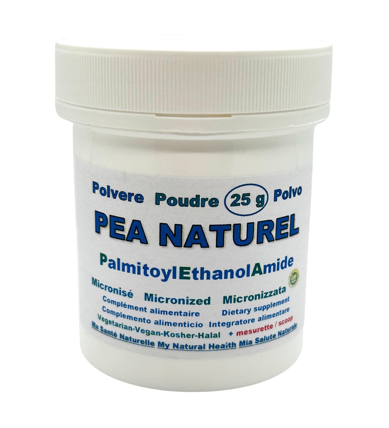 Premium Micronised Palmitoylethanolamide PEA Powder 25g ( 62 capsules of 400 mg - dosage for 3 weeks) + measure. Also available in 100g - Buy Online on GoSupps.com