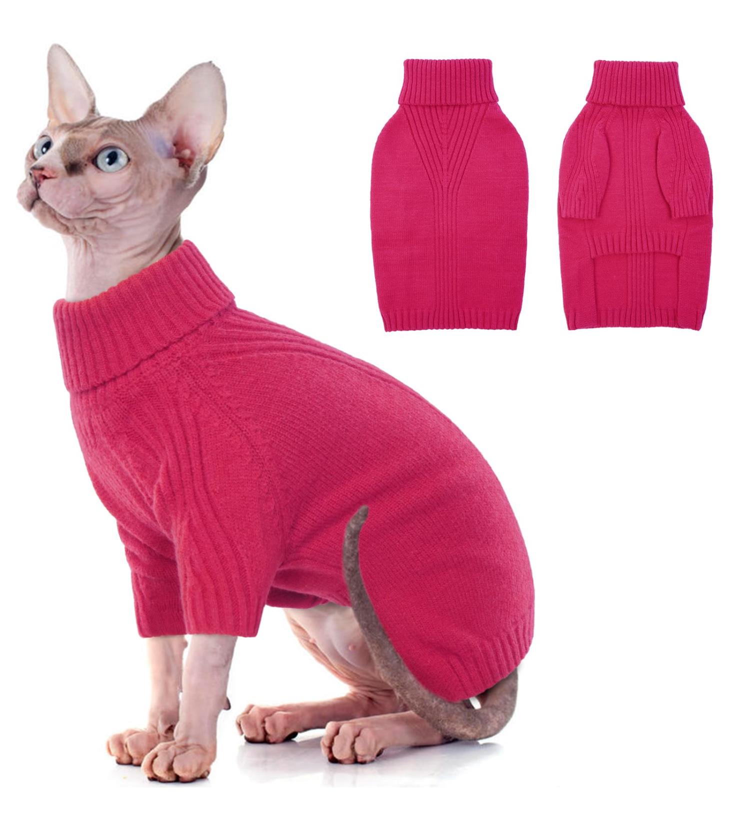 Iecoii Warm Turtleneck Dog Sweater - Winter Clothing for Small to Large Dogs Chihuahua French Bulldog Labrador - X-Small Rose-Red - Buy Online on GoSupps.com