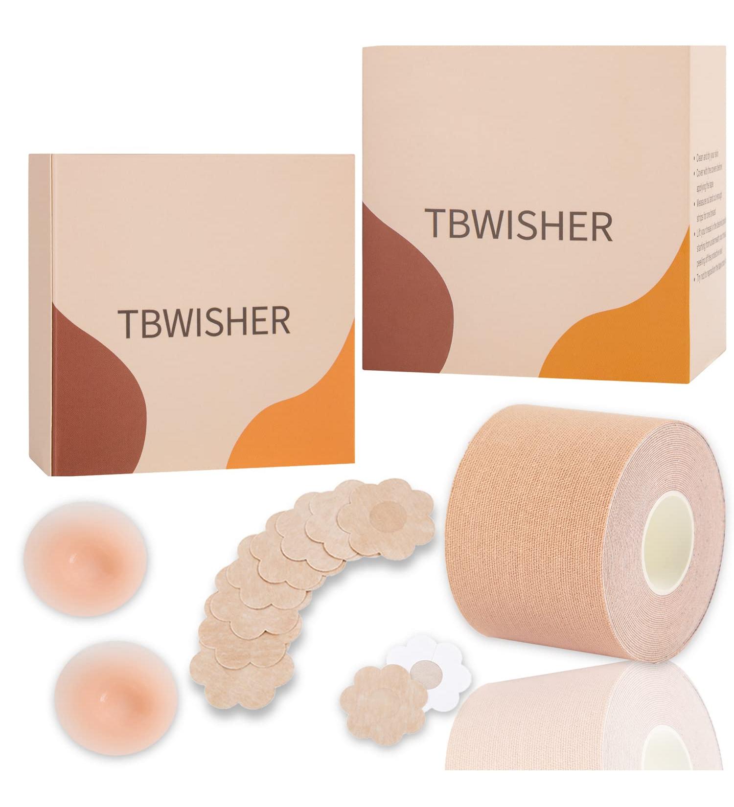 TBWISHER Boob Tape for Breast Lift - Waterproof & Sweat-Proof Body Tape for Push-Up & Shape - Achieve Chest Brace Lift & Contour of Breasts with BoobyTape BW-360 - Buy Online on GoSupps.com