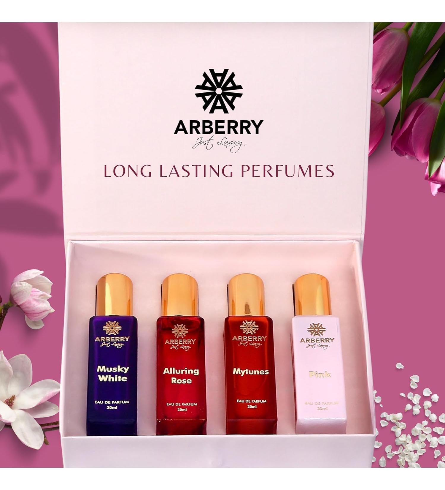 French Love | Eau De Parfum Gift Set 4x20 ml 0.67FL.OZ for Women with Mytunes Pink Alluring Rose Musky White | Floral Fruity Musky | Long Lasting Perfumes | Luxury Scent | Perfume Gift Set - Buy Online on GoSupps.com