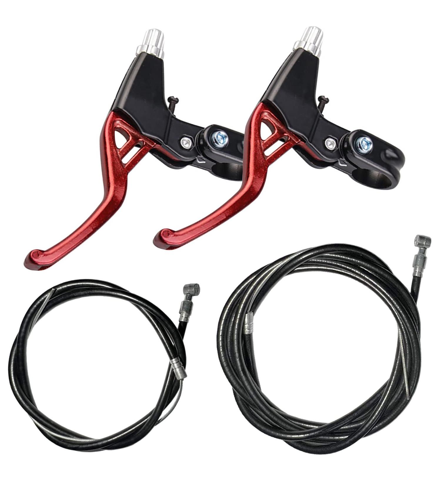 Lomodo 4-Piece Bicycle Brake Accessories: V-Brake Handlebar Aluminium Alloy Levers & Brake Wire for Mountain/Road/MTB Bike - Red - Buy Online on GoSupps.com
