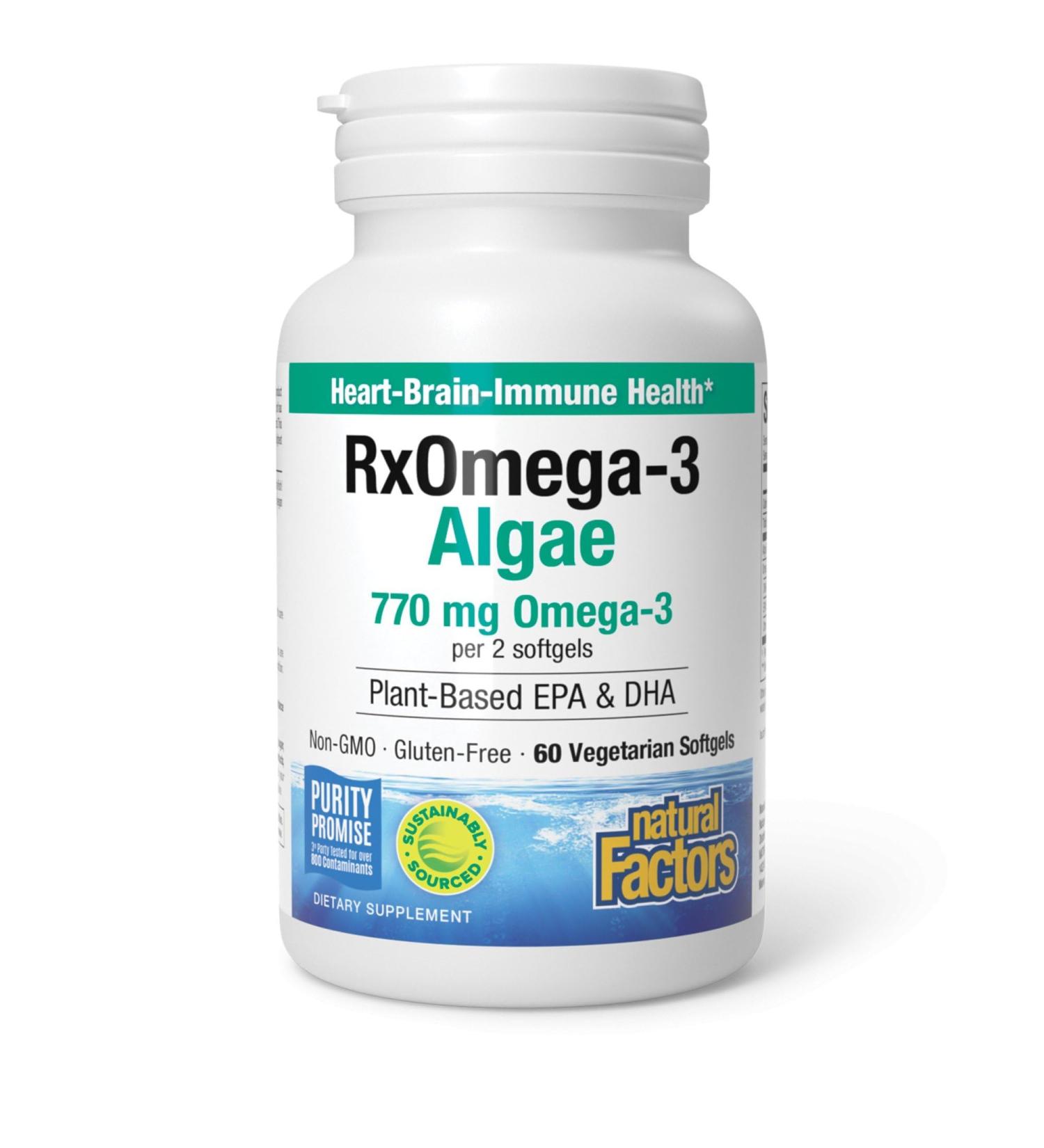 Natural Factors RxOmega-3 Algae 770 mg 60 Softgels