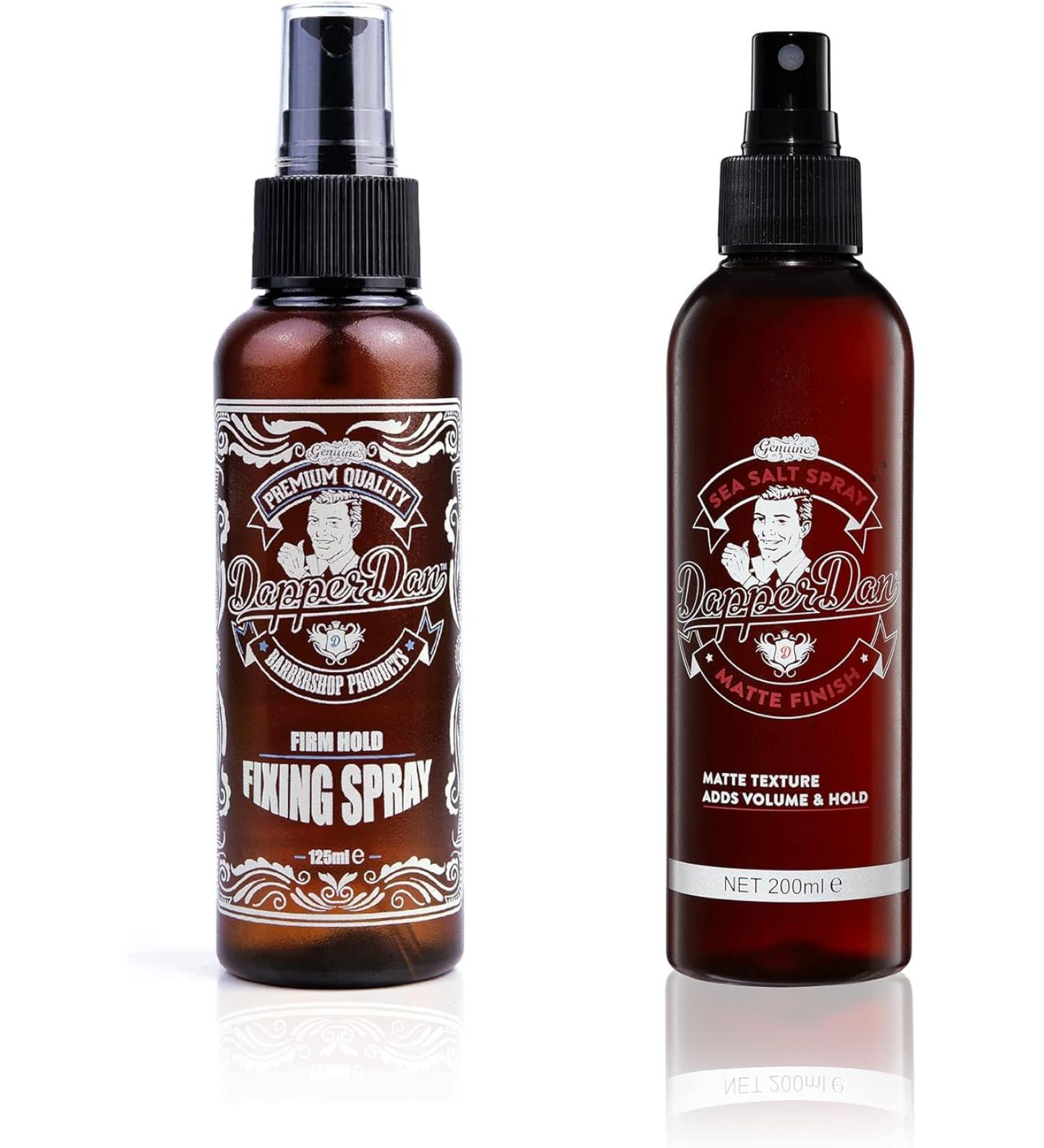Dapper Dan 2 Piece Hairstylng Spray Set Includes 1 x Sea Salt Spray 200ml 1 x Hair Fixing Spray x 125ml - Firm Natural Hold With A Matte Texture Finish - Buy Online on GoSupps.com