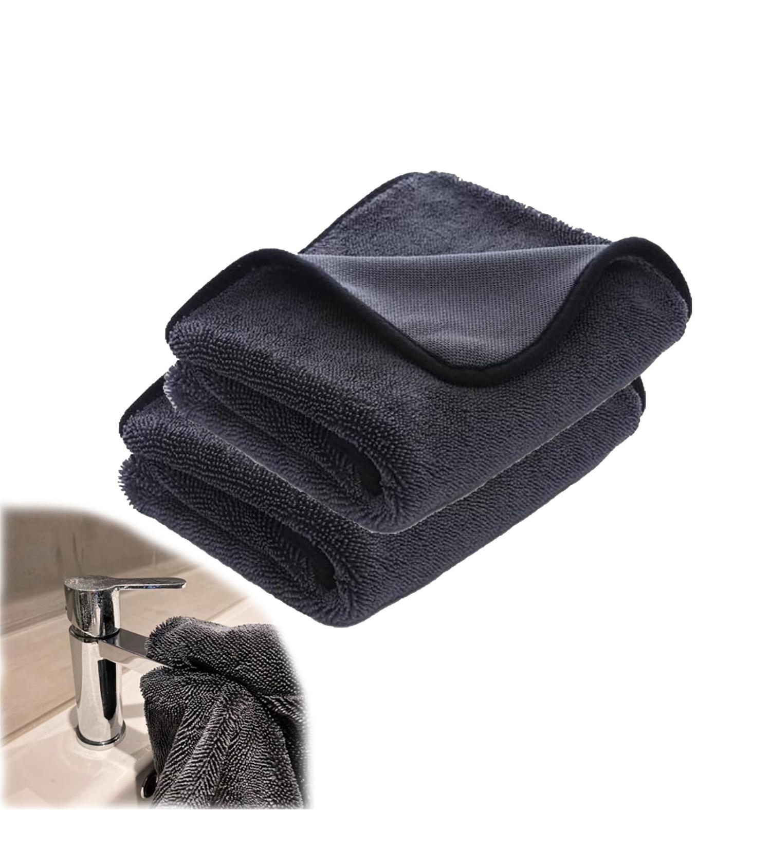 Magicwipe XXL Bathroom Drying Cloth 40x60cm Shiny Bath XXL Drying Towel for Shower Magicwipe Drying Cloth Super Absorbent Efficient Cleaning and Drying No Streaks (2pcs 20 * 30 Black) 2pcs 20*30 Black - Buy Online on GoSupps.com