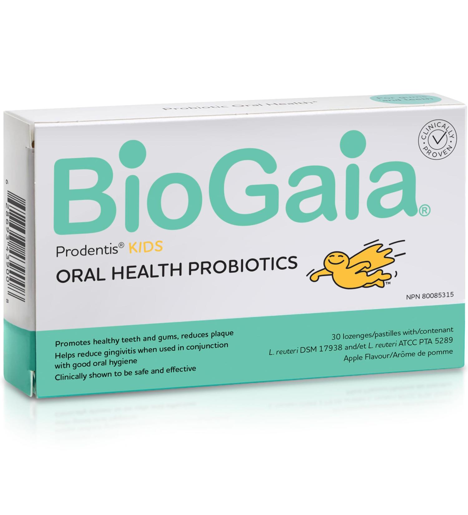 BioGaia Prodentis Apple | for Adults & Kids | Clinically Proven Dental Probiotics for Teeth and Gums | Promotes Good Oral Health & Gut Health Too | Oral Probiotics | 30 Apple-Flavored Lozenges - Buy Online on GoSupps.com