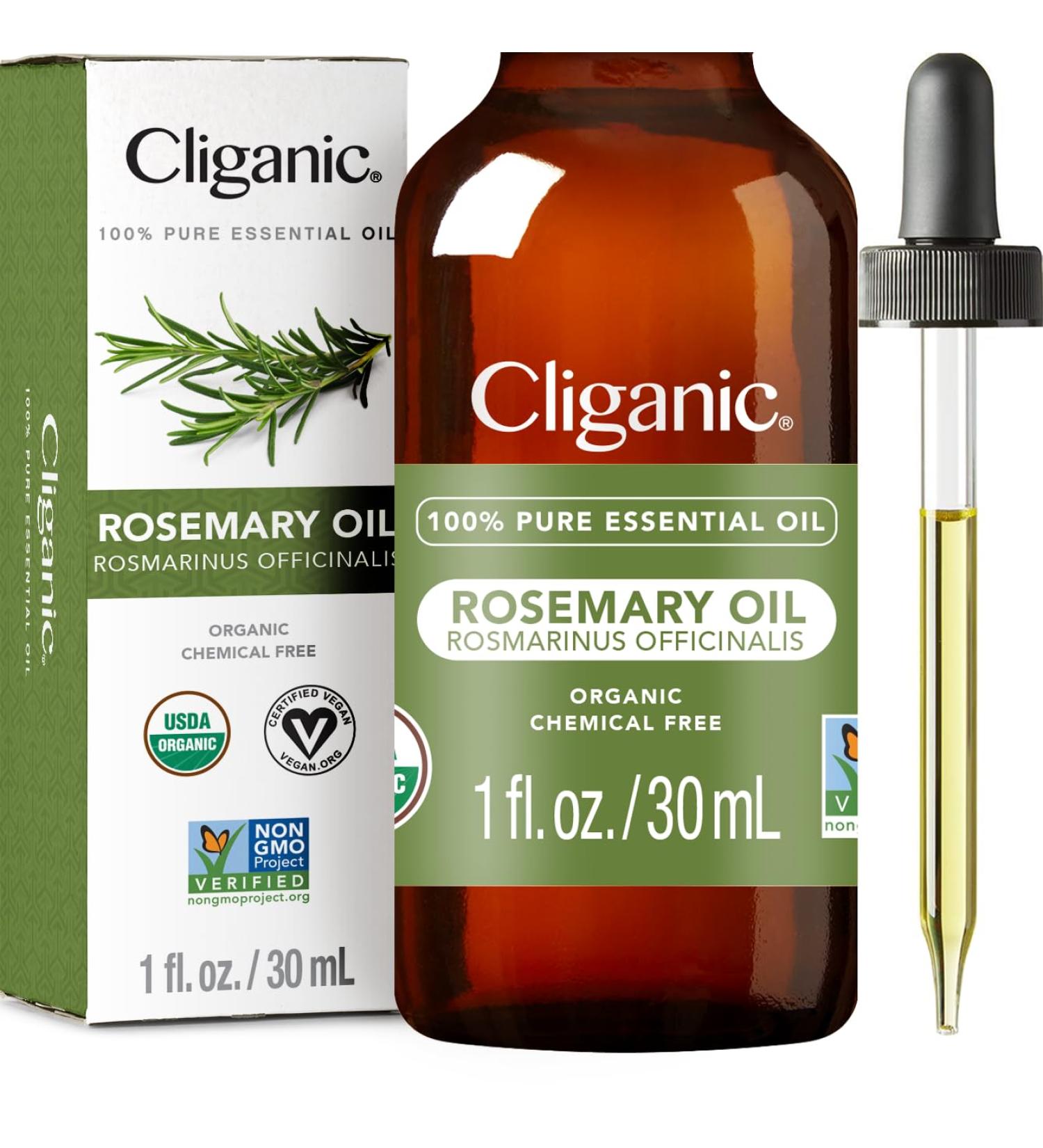 Cliganic Organic Rosemary Essential Oil - 100% Pure Natural Hair & Skin Care | Aromatherapy | Non-GMO Verified - Buy Online on GoSupps.com