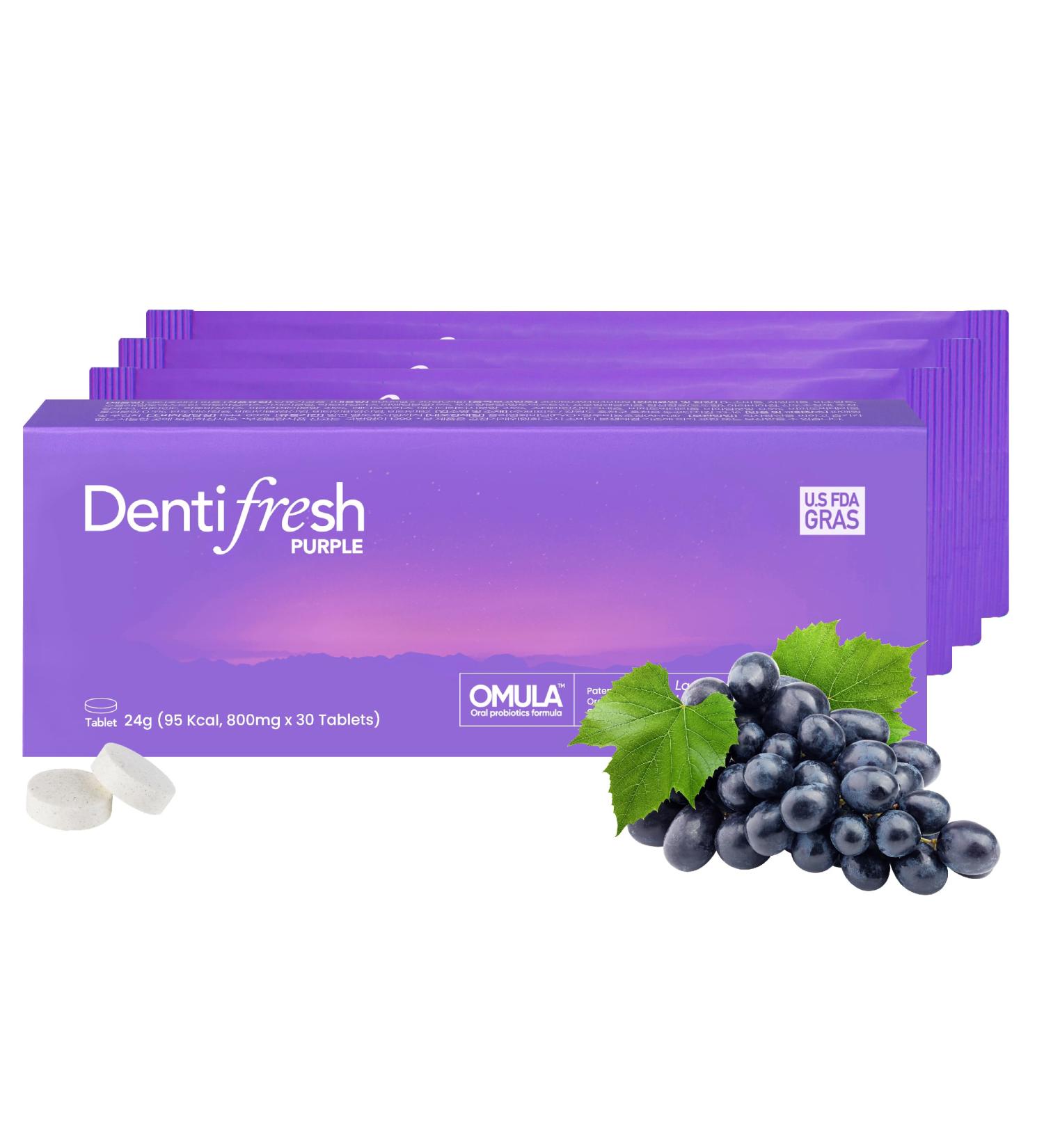 K-Nutra Dentifresh Purple - Sugar Free Oral Probiotic Tablets for Bad Breath & Gums | 4 Billion CFU 30 Tablets Grape Flavor Safe for Bedtime - Buy Online on GoSupps.com