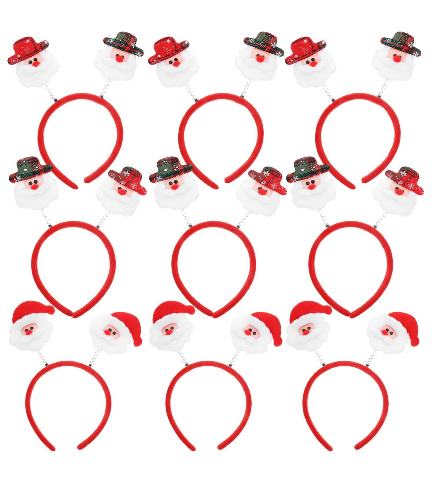 Shop Colorful Christmas Headbands - Santa Tree Antlers & Bear Gloves Set of 9 for Festive Cheer! - Buy Online on GoSupps.com