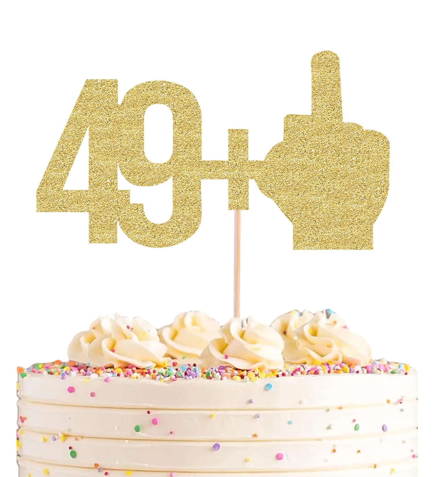 AHAORAY 49+1 Cake Topper - Gold Glitter 50th Birthday Party Cake Decoration Supplies Perfect for Fifty Birthday Party 50th Anniversary or 50 Fabulous - Buy Online on GoSupps.com