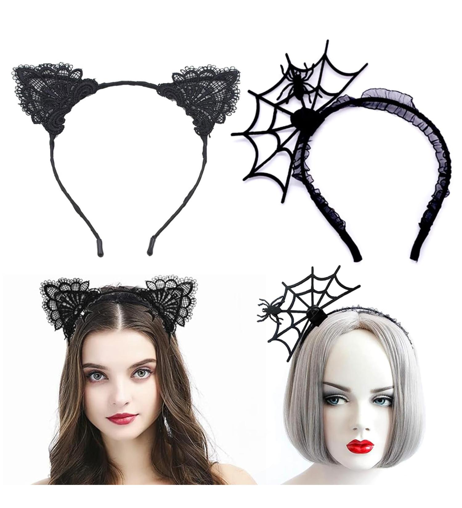 BNOYONERAS Halloween Headband Halloween Hair Hoop Halloween Cat Ears Headband and Spider Headband Halloween Costume Accessory Hair Accessories for Halloween Party Celebration Dress Up Masquerade - Buy Online on GoSupps.com