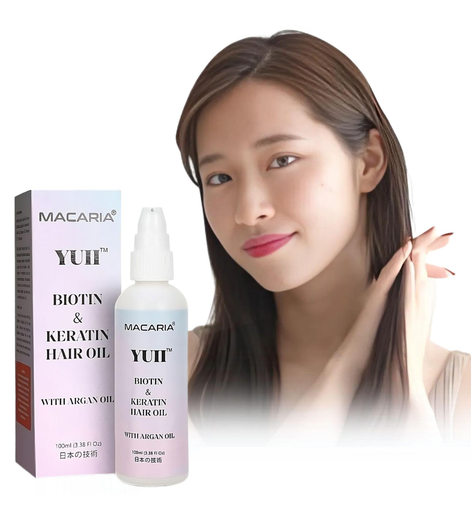 Macaria Herbal Pvt ltd Yuii Biotin hair Oil for frizzy hair Japanese Technology - Buy Online on GoSupps.com