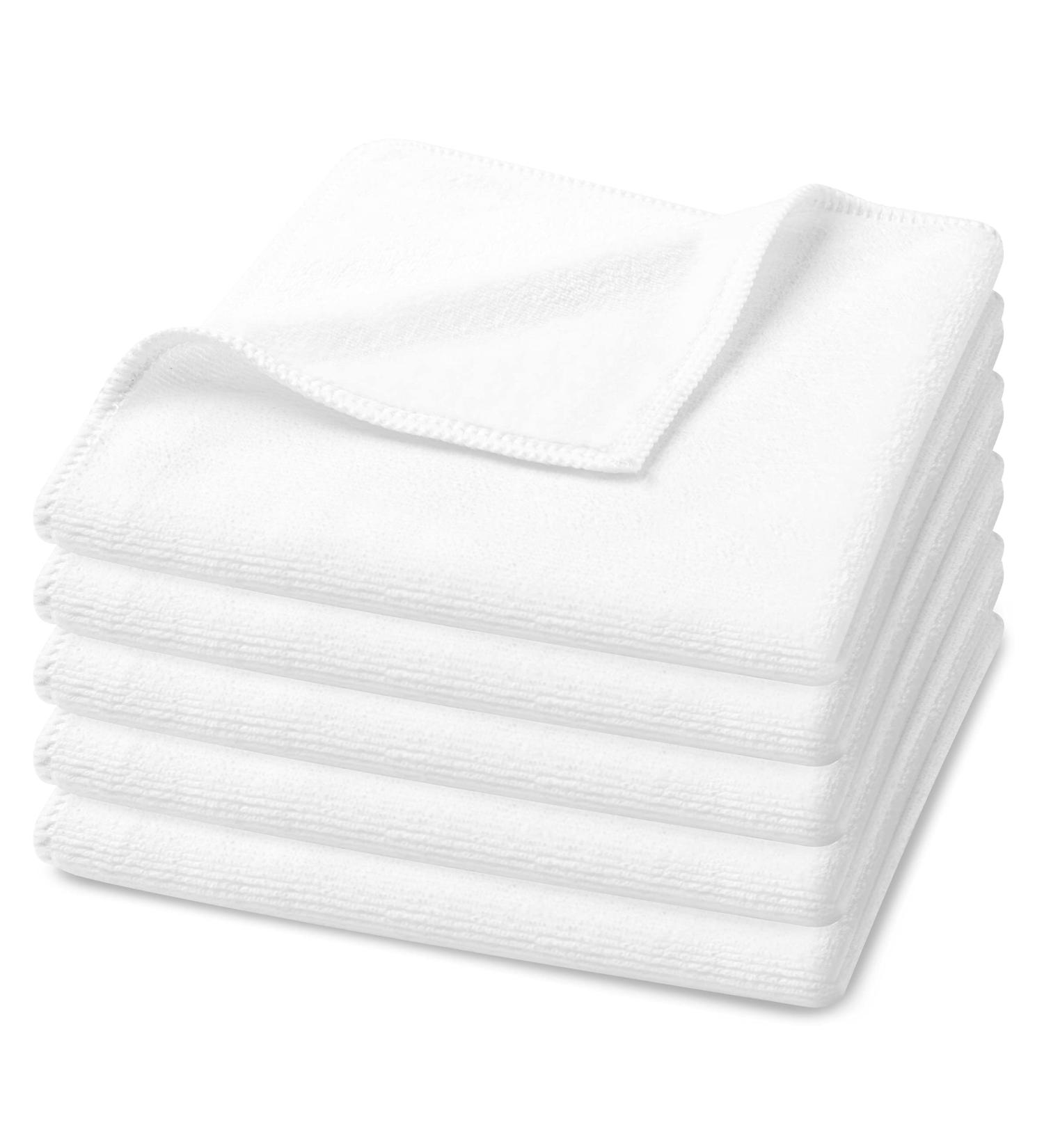 Luxe Beauty Essentials Microfiber Face & Body Washcloth - Ultra Soft Makeup Remover Cloth for All Skin Types - White, Pack of 5 - Buy Online on GoSupps.com
