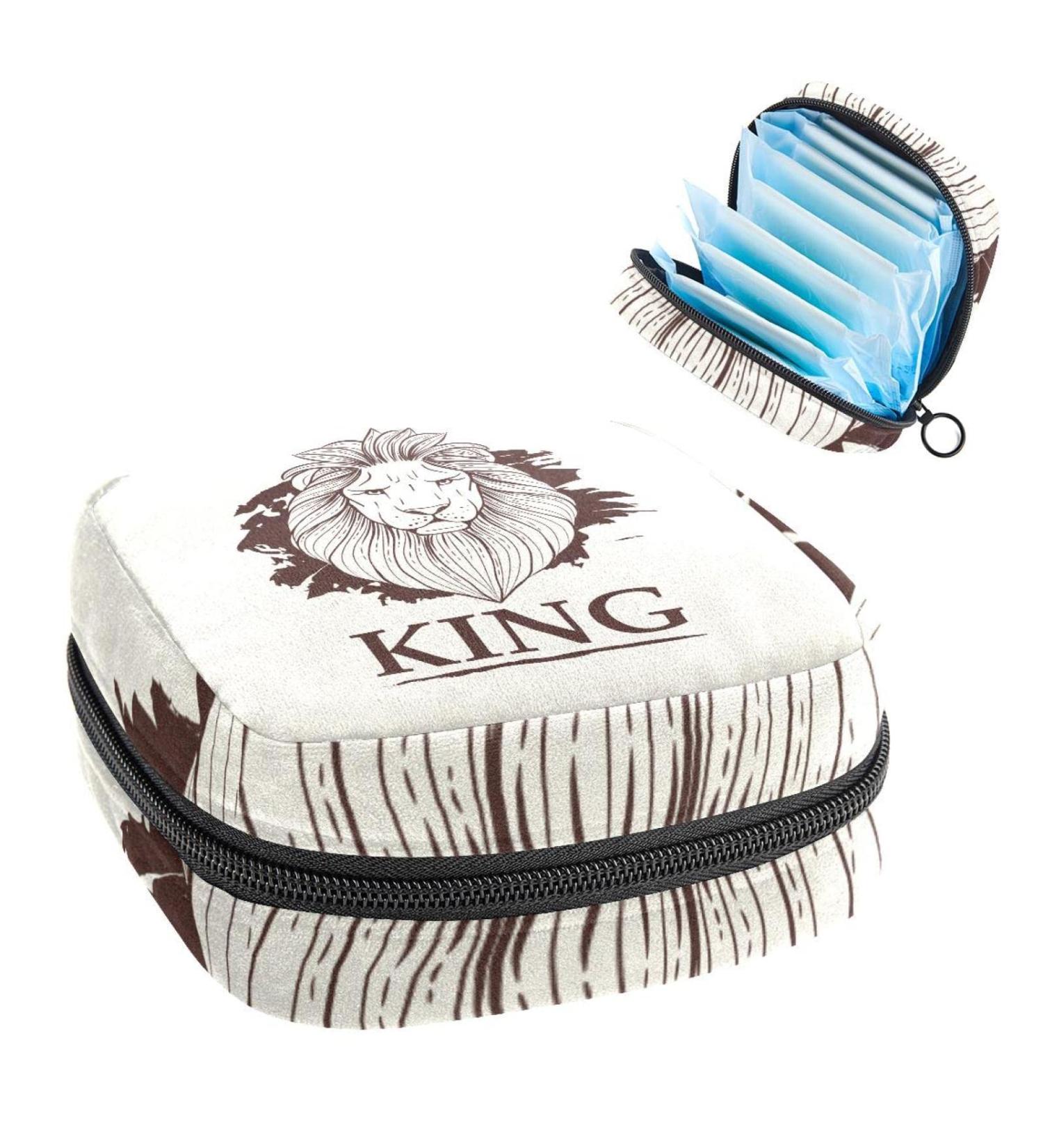 Women's Halter King Lion Portable Period Kit Bag - Stylish Storage for Feminine Products | Bonds Storage Bags - Buy Online on GoSupps.com