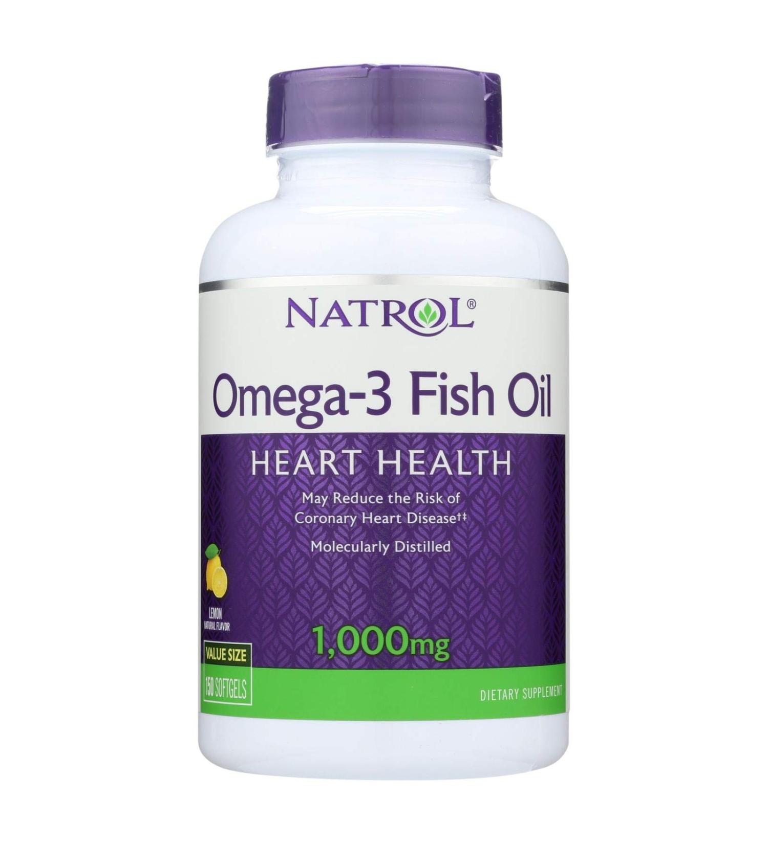 Natrol Omega-3 Fish Oil Lemon - 1000 mg - 150 Softgels