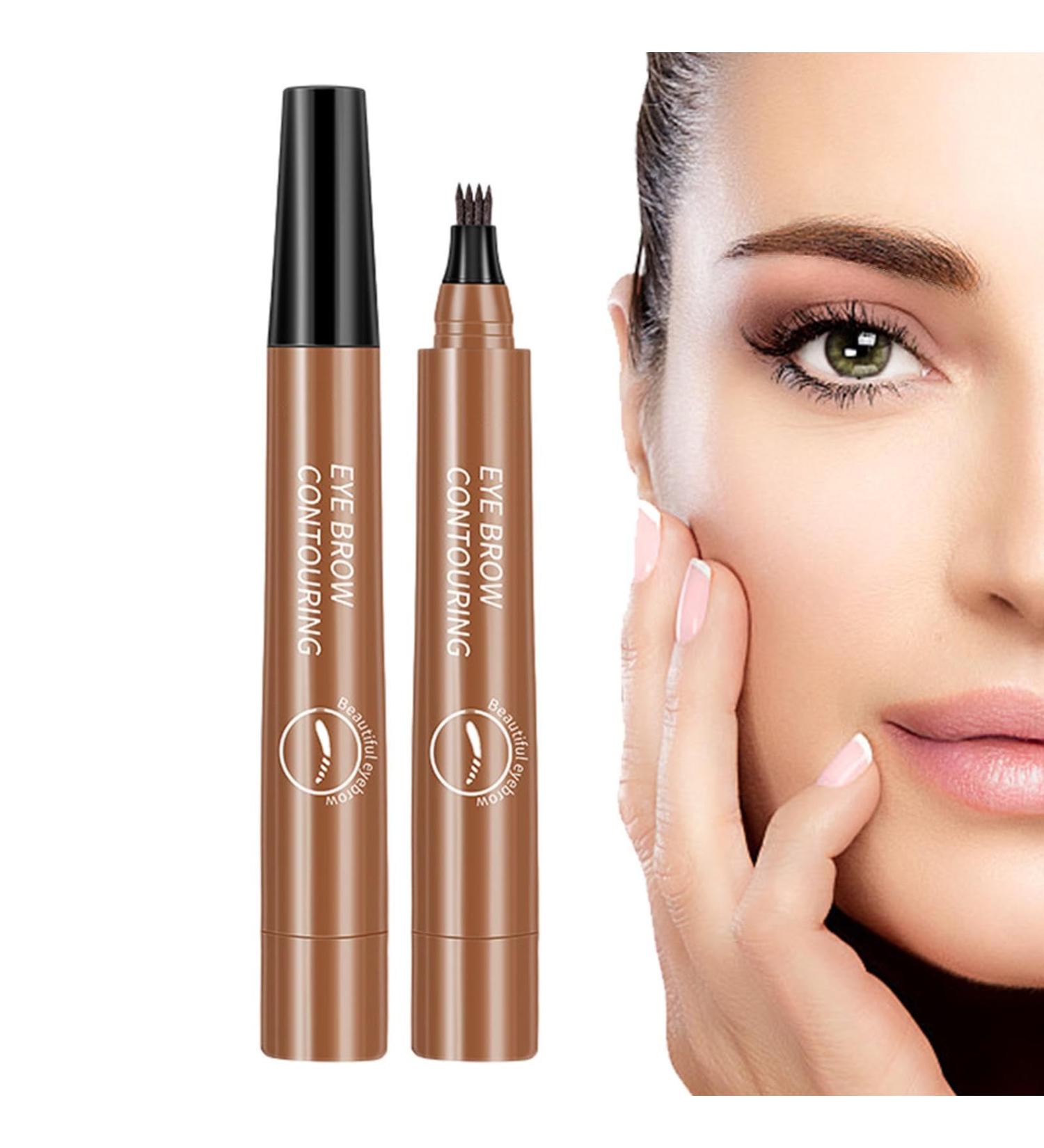 Waterproof Eyebrow | 4-Point Eyebrow Pencil Waterproof - Quick Dry Simulation Nature Eyebrow Makeup Pencil For No Smudge Liquid Long Wear Rowces Light Brown - Buy Online on GoSupps.com