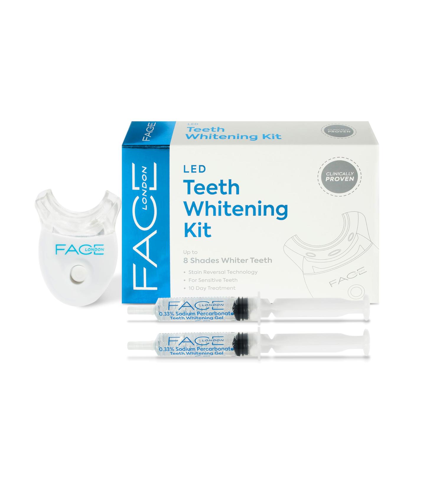 Face London Teeth Whitening Kit with LED Light and Up to 8 Shades of Enamel Whitening for Stain Remover Sensitive Teeth | Teeth Whitener | Teeth Whitening Kit - Buy Online on GoSupps.com