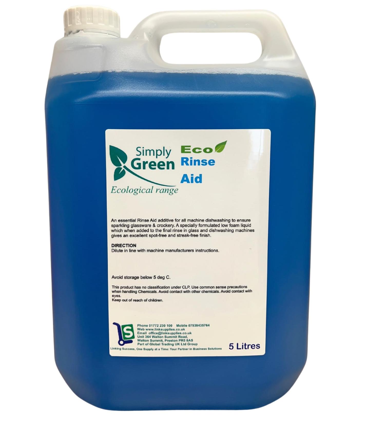 5 Litre Eco Dishwasher Rinse Aid Simply Green