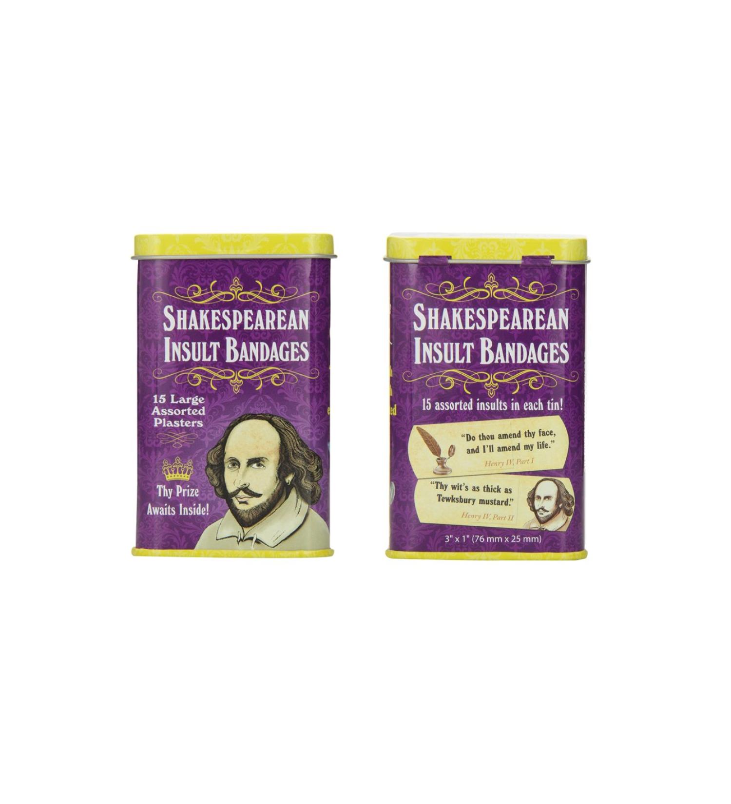 Shakespearean Insult Bandages - 2 Tin Packs by Accoutrements - Buy Online on GoSupps.com