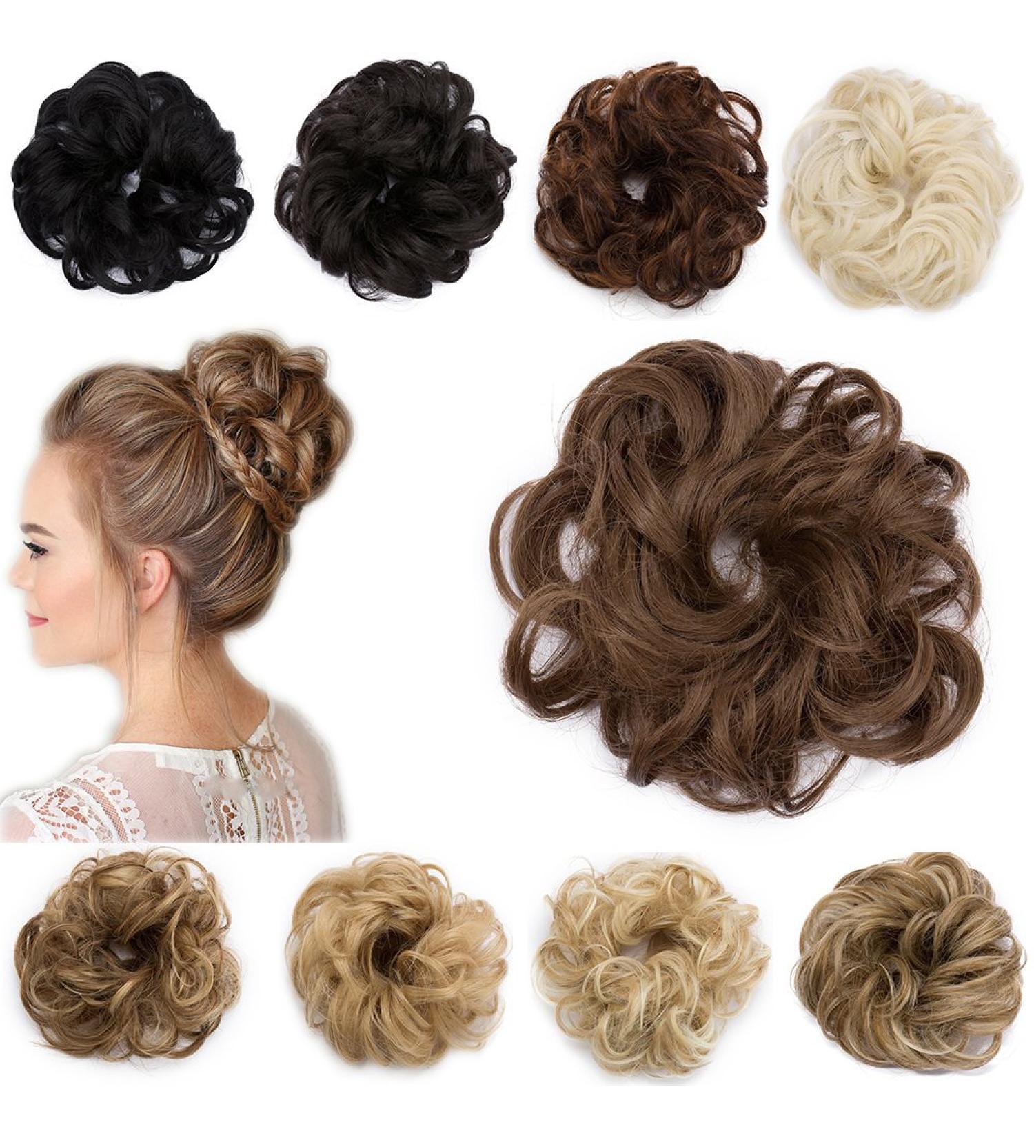 SEGO Hair Extensions - Realistic Ash Brown Wavy Tie Updo Bun | 30g Quality Hair Enhancements - Buy Online on GoSupps.com