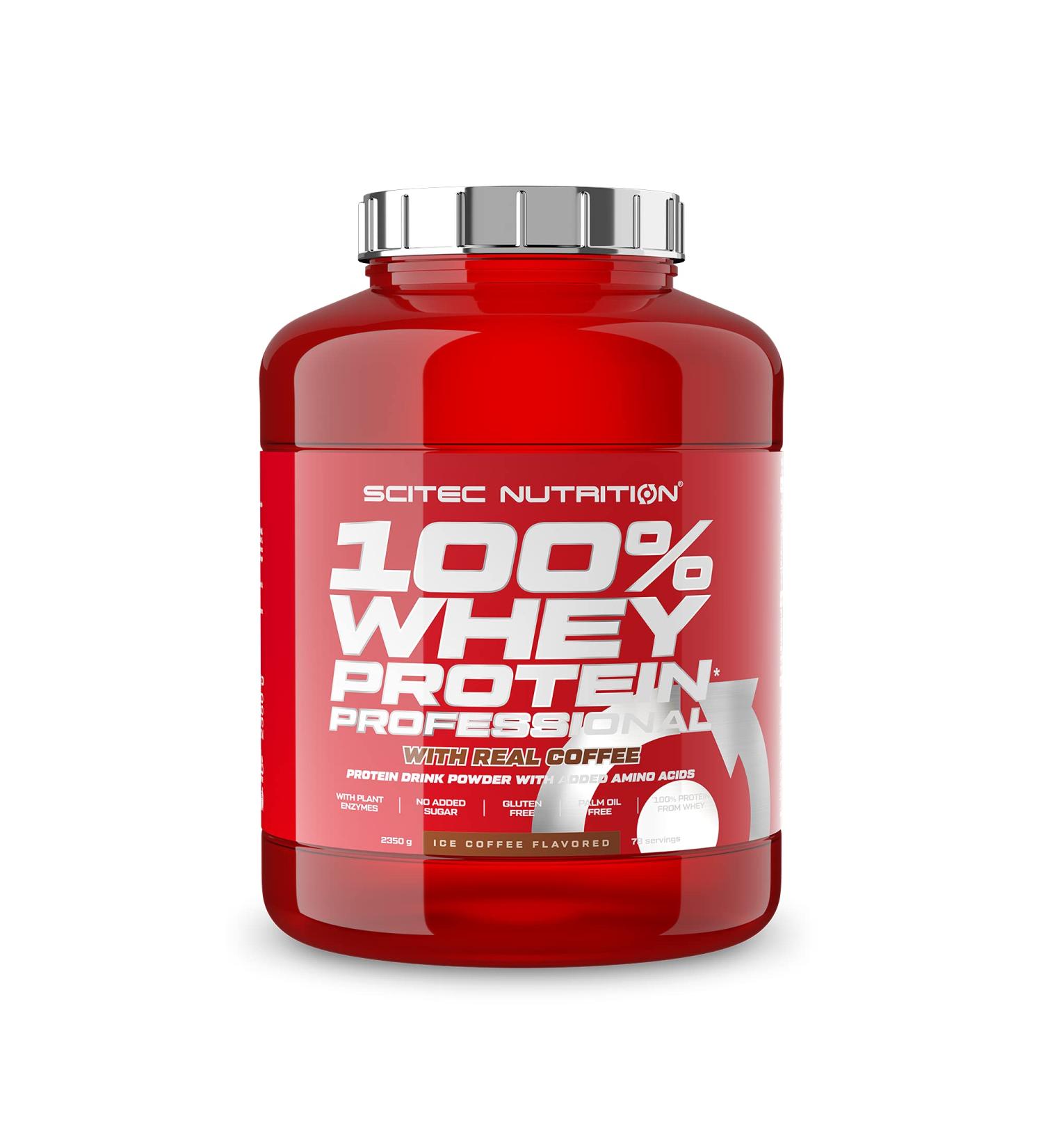 Scitec Nutrition 100% Whey Protein Professional - 2.35 kg Ice Cream Coffee - Gluten-Free Palm Oil-Free Enhanced with Amino Acids & Enzymes - International Shipping Available - Buy Online on GoSupps.com