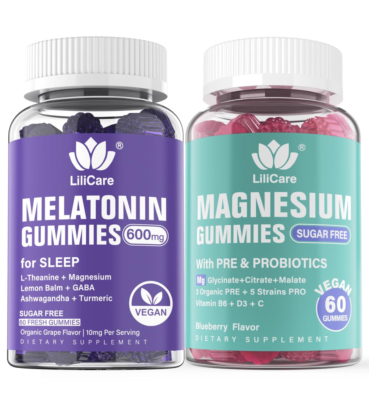 1 Pack Melatonin Gummies + 2 Pack Magnesium Gummies - Buy Online on GoSupps.com