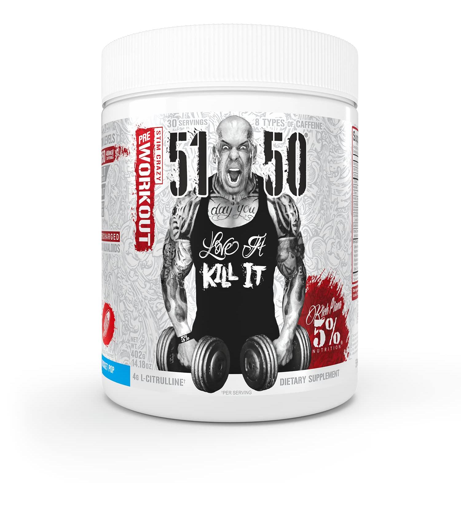 Rich Piana 5% Nutrition 5150 High Stim Pre-Workout Powder | Extreme Energy  Focus  Pumps & Endurance | 400 mg Caffeine  Citrulline  Beta Alanine  N-Acetyl L-Tyrosine | 30 Srvgs (Rocket Pop) - Buy Online on GoSupps.com
