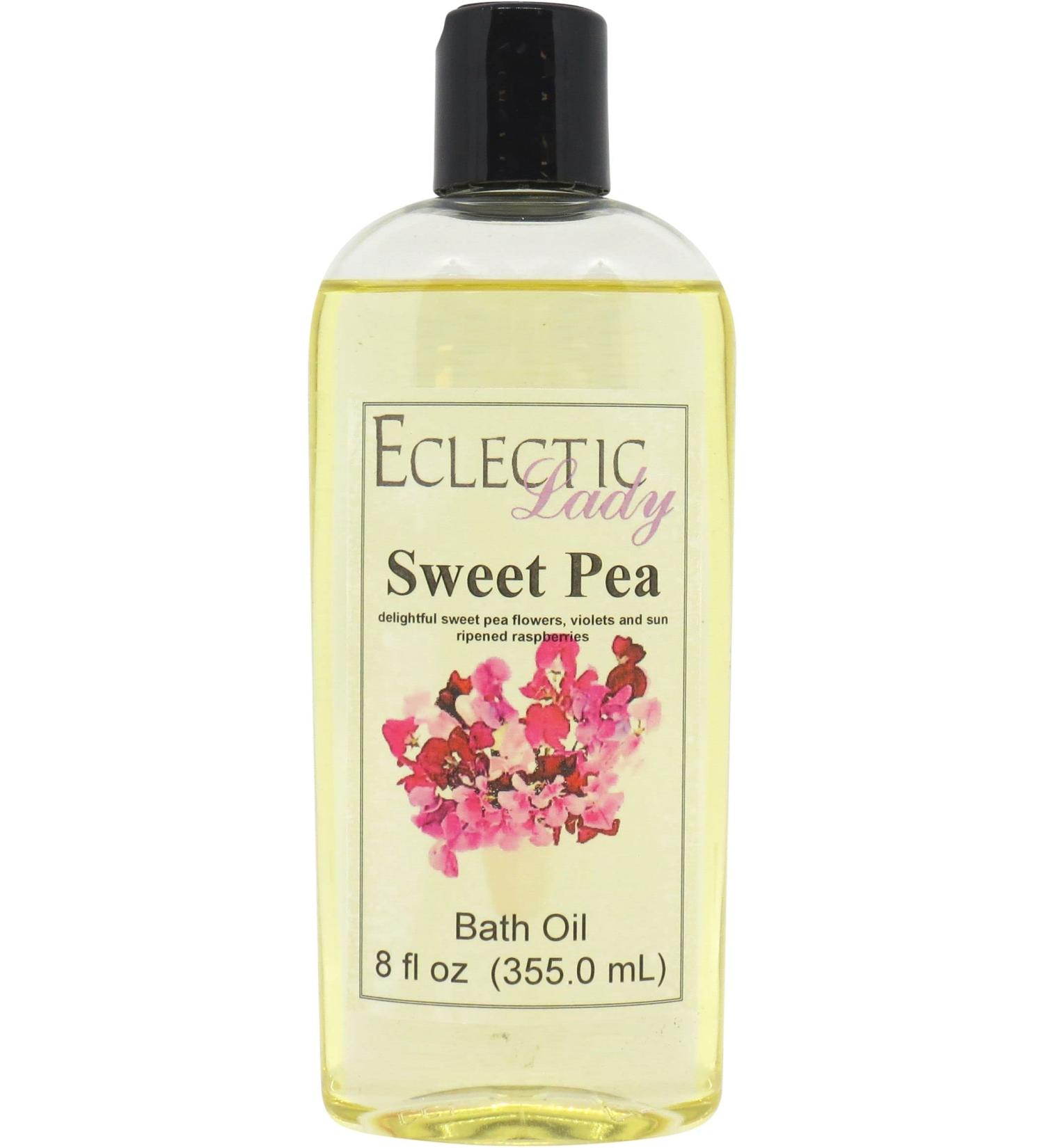 Sweet Pea Bath Oil by Eclectic Lady | Relaxing & Moisturizing Scented Bath Oil | Nourishing Body Oil for Dry & Sensitive Skin (8 oz - Buy Online on GoSupps.com
