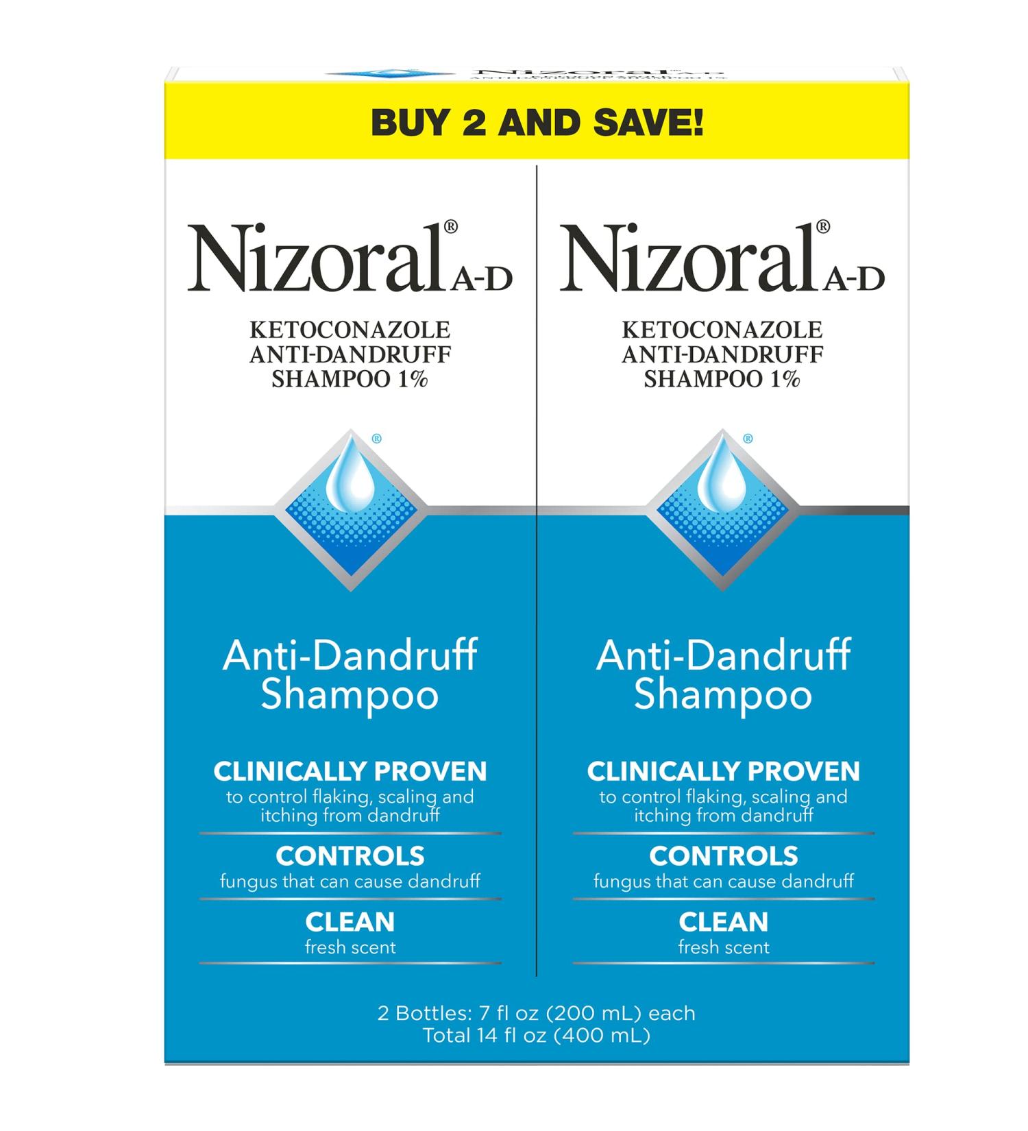 Nizoral Anti-Dandruff Shampoo 1% Ketoconazole Fresh Scent 14 Fl Oz (Pack of 2) - Buy Online on GoSupps.com