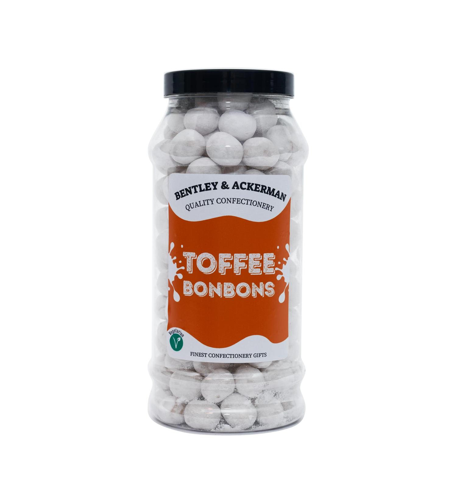 Toffee Bonbons (605g) Original Toffee Bonbons in a Gift Jar - by Bentley & Ackerman's Sweet Shop - Vegetarian - Buy Online on GoSupps.com