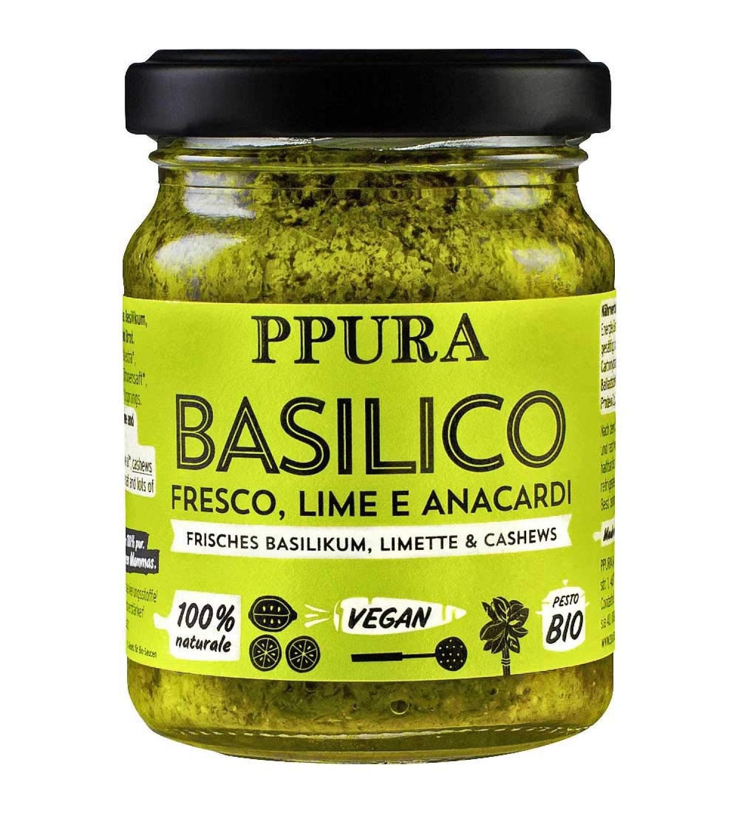 Ppura bio pesto basil lime 6x120g
