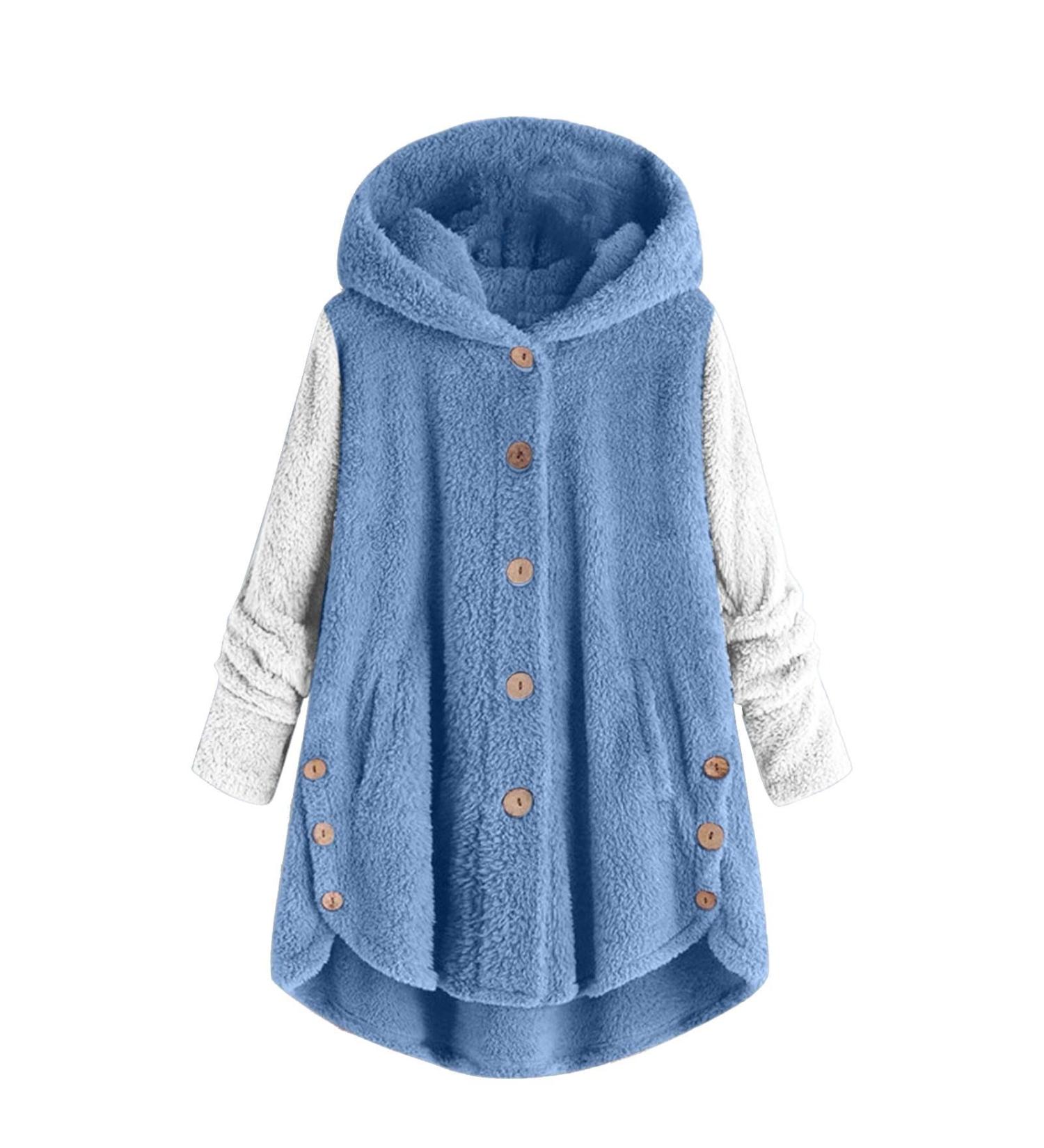 Shop Hanxiulin Oversized Plush Winter Coat & Hoodie Jacket for Women - Windproof Fleece & Transition Colors - Sizes up to 3XL - Buy Online on GoSupps.com