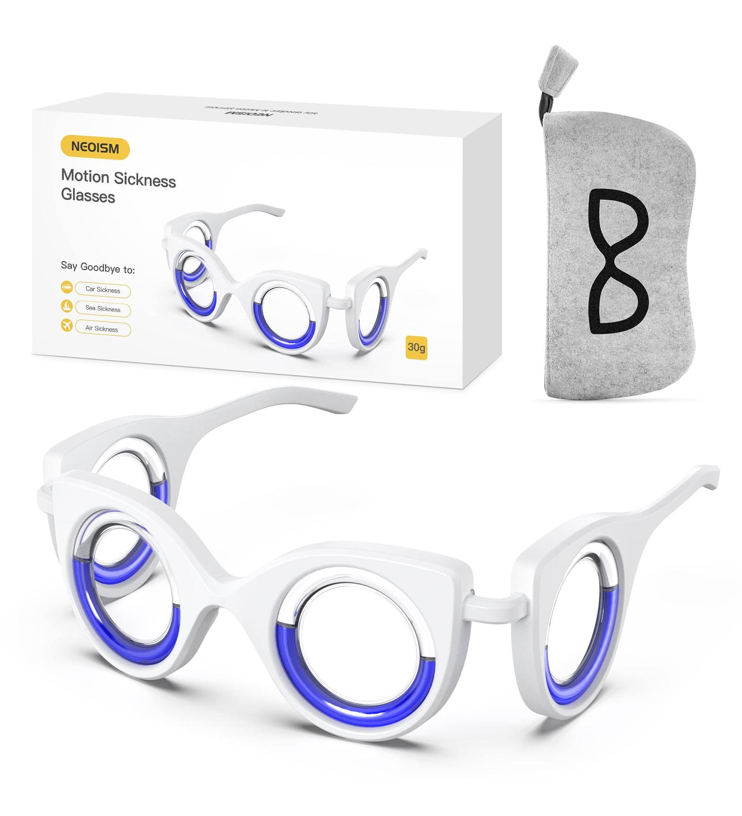 NEOISM Anti Motion Sickness Glasses | Nausea Relief for Adults & Kids | Portable Car, Air, Sea Sickness Relief | M Size M+ Black Bag - Buy Online on GoSupps.com