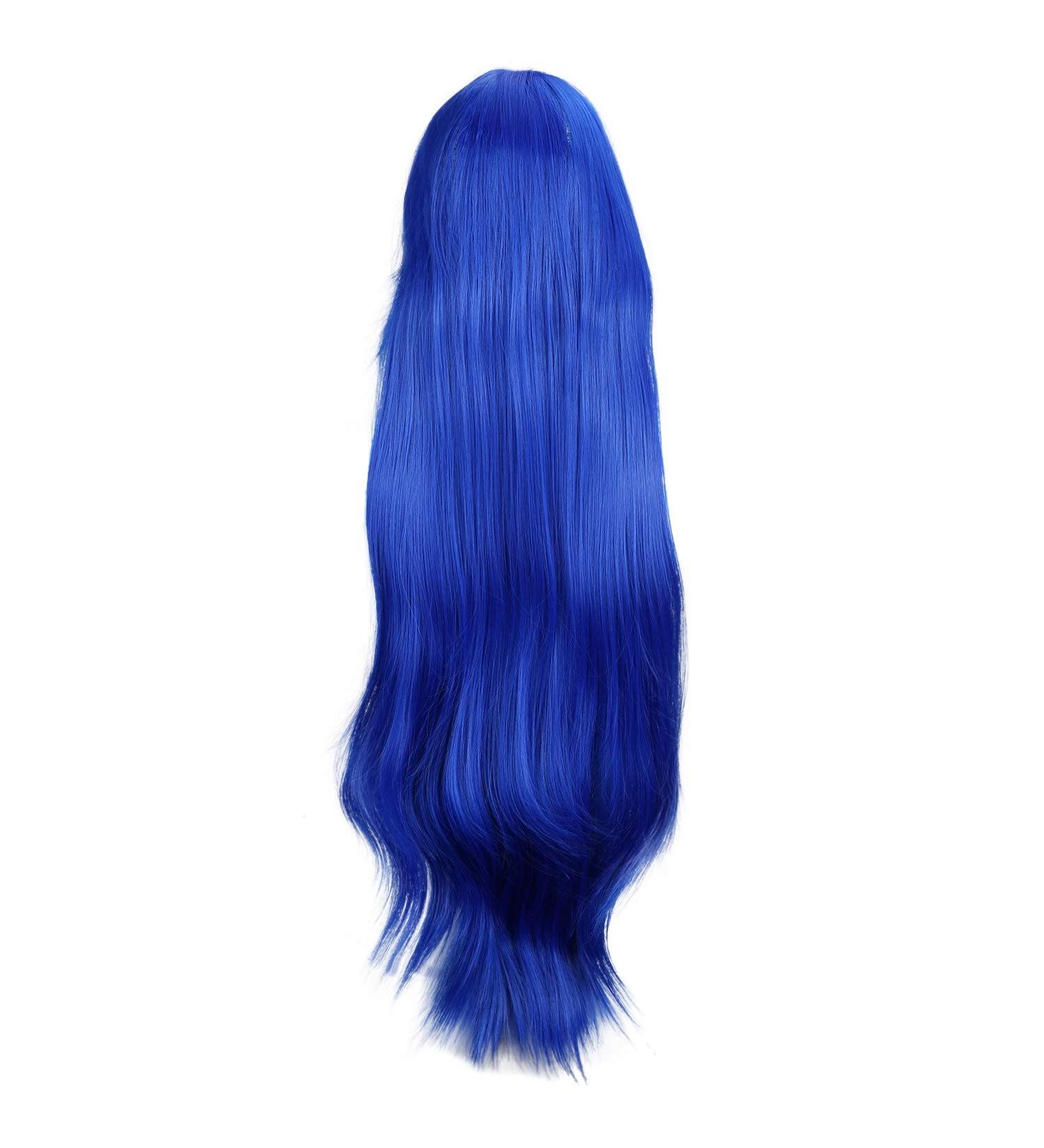 Tlily 80Cm Anime Wig play Role Playing Color Harajuku Style 80Cm Long Straight Hair Props Bar Diy Wear Light Blue - Buy Online on GoSupps.com