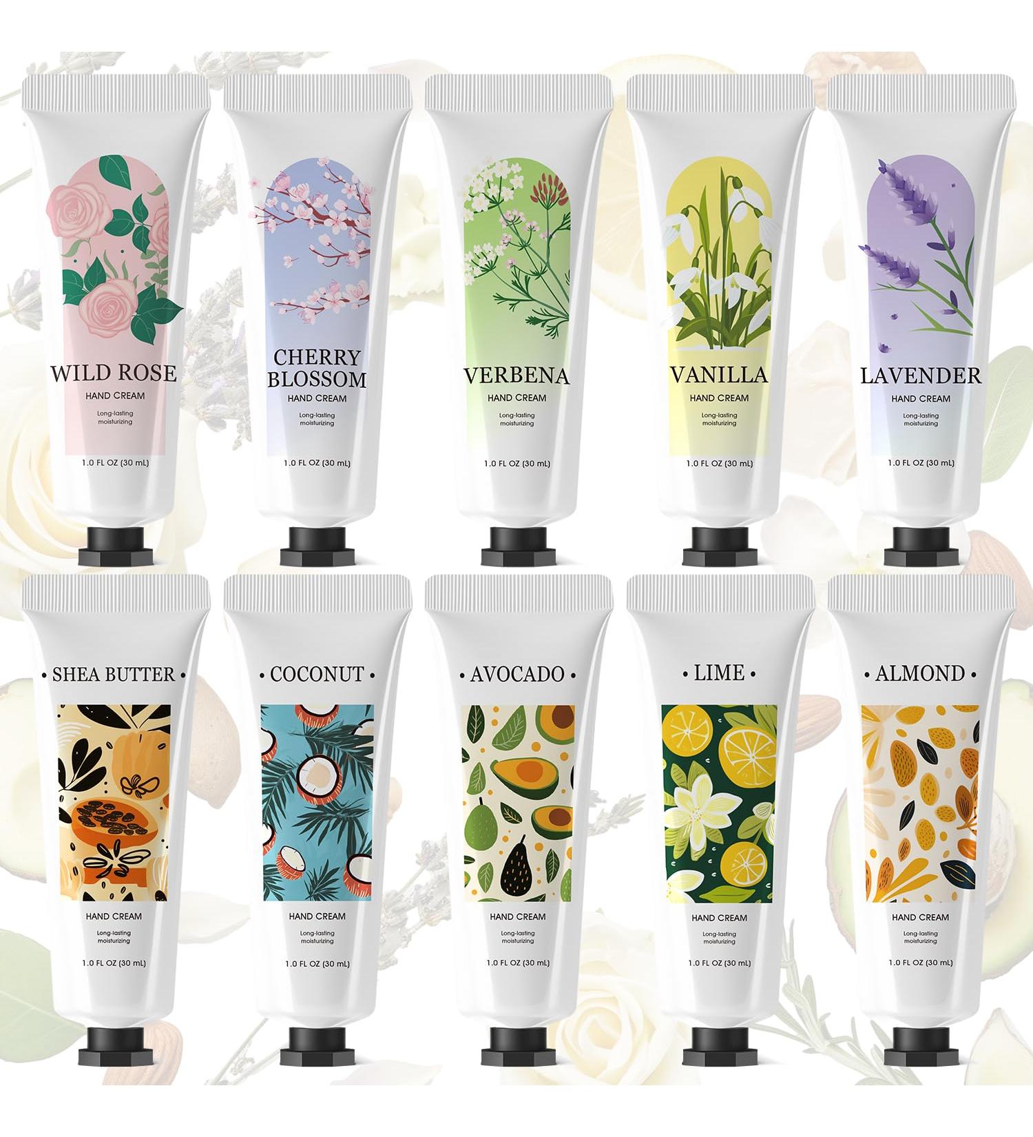 Spa Luxetique 10 Pack Hand Cream Set - Scented Moisturizing Lotion for Dry Cracked Hands - Travel Size Shea Butter Gifts for Women - Buy Online on GoSupps.com