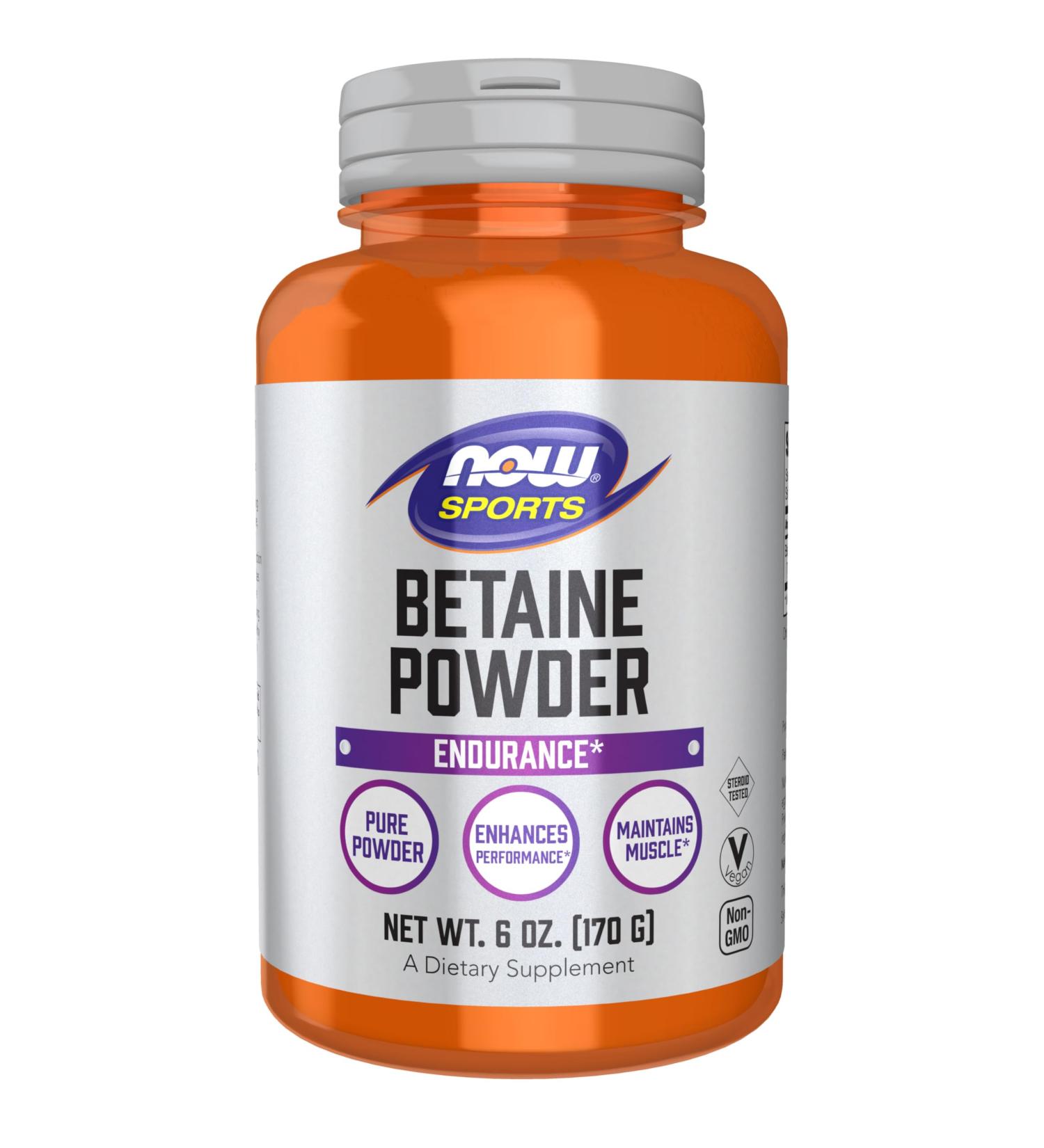 Now Sports Nutrition Betaine Powder Endurance* Pure Powder Enhances Performance* Maintains Muscle* 6 oz (170 g) - Buy Online on GoSupps.com