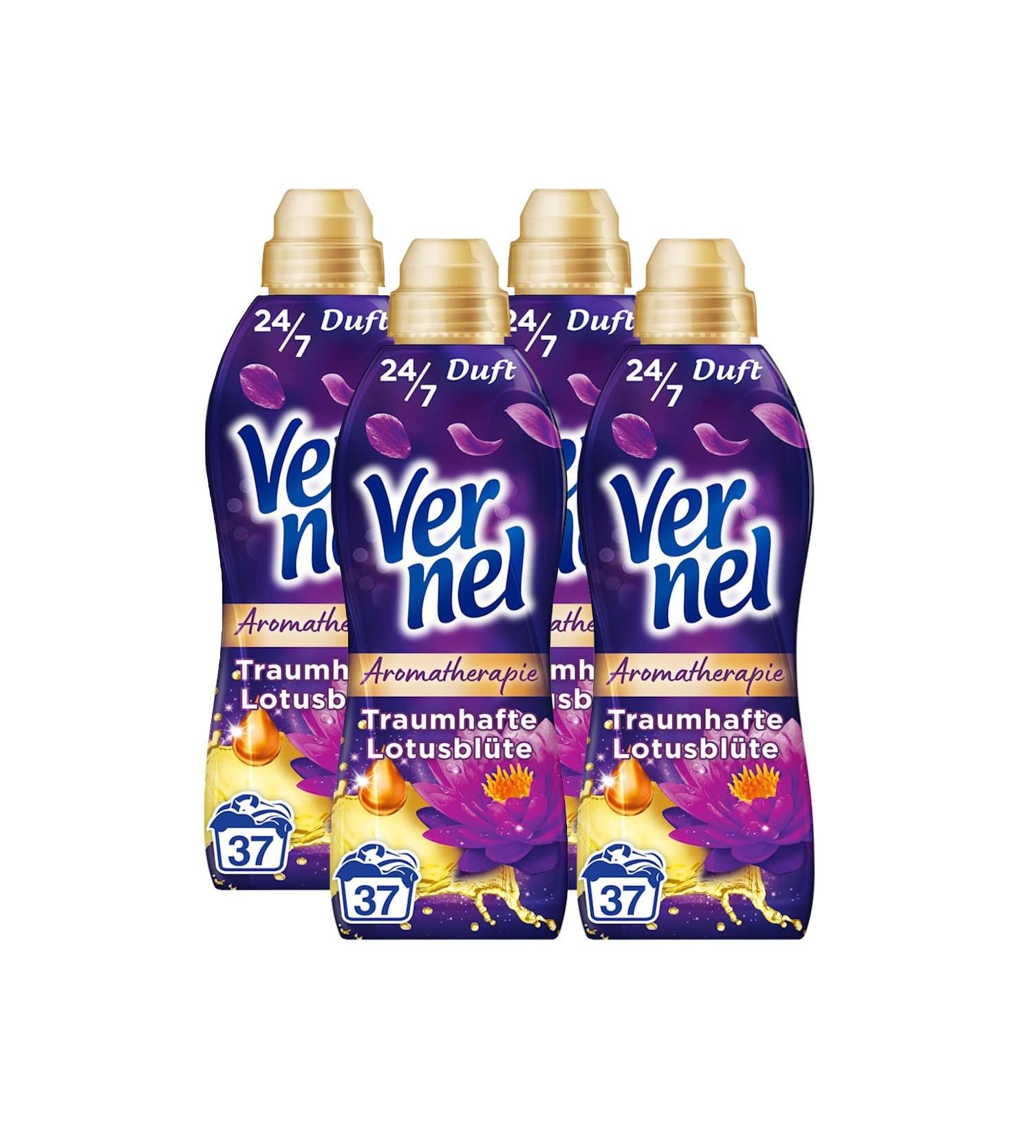 Verel Aromatherapy Lotus Blossom Fabric Softener - 4x 37 WL Long-Lasting Essential Oil Scent 814ml (4 Pack) - Eco-Friendly & Recyclable - Buy Online on GoSupps.com