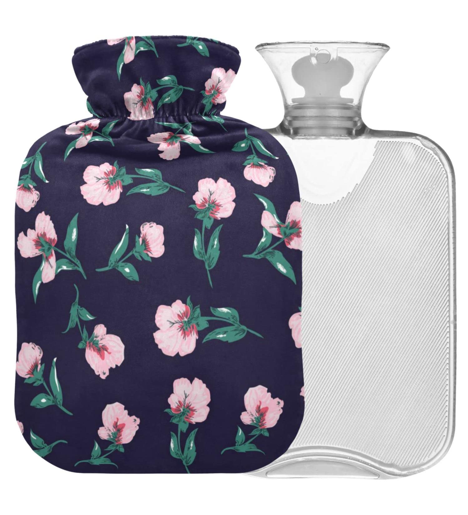 Naanle Spring Flowers Hot Water Bottle | 1L Transparent & Warm Cold Therapy for Pain Relief Ideal for Bed & Foot Use - Buy Online on GoSupps.com