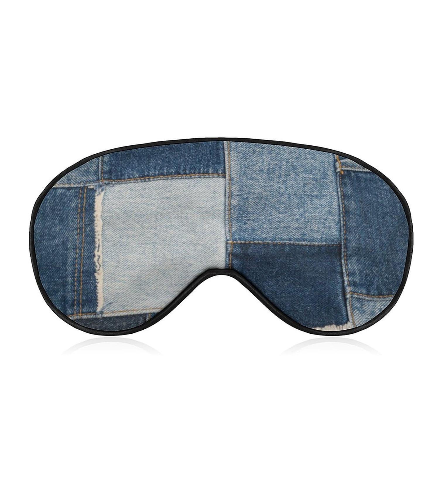 Retro Blue Jeans Sleep Mask | Soft Adjustable Eye Covers | Light-Blocking Blindfold for Men Women & Kids - Buy Online on GoSupps.com