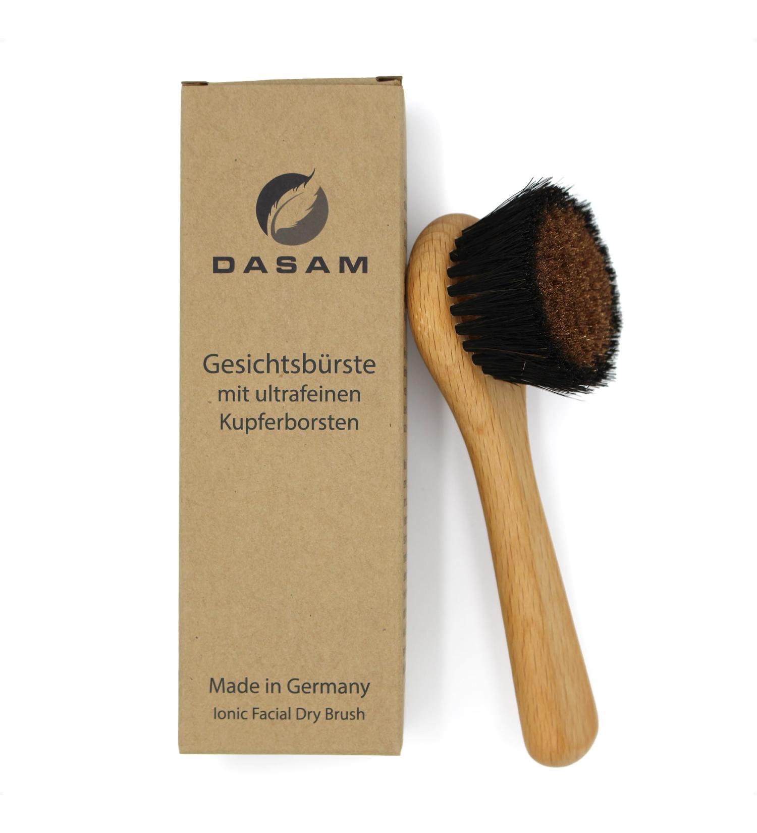 Dasam Facial Brush Copper - 100% Natural Bristles Plastic-Free | Ionic Dry Brush for Face Massage | Made in Germany | Eco-Friendly Energy Brush - Buy Online on GoSupps.com
