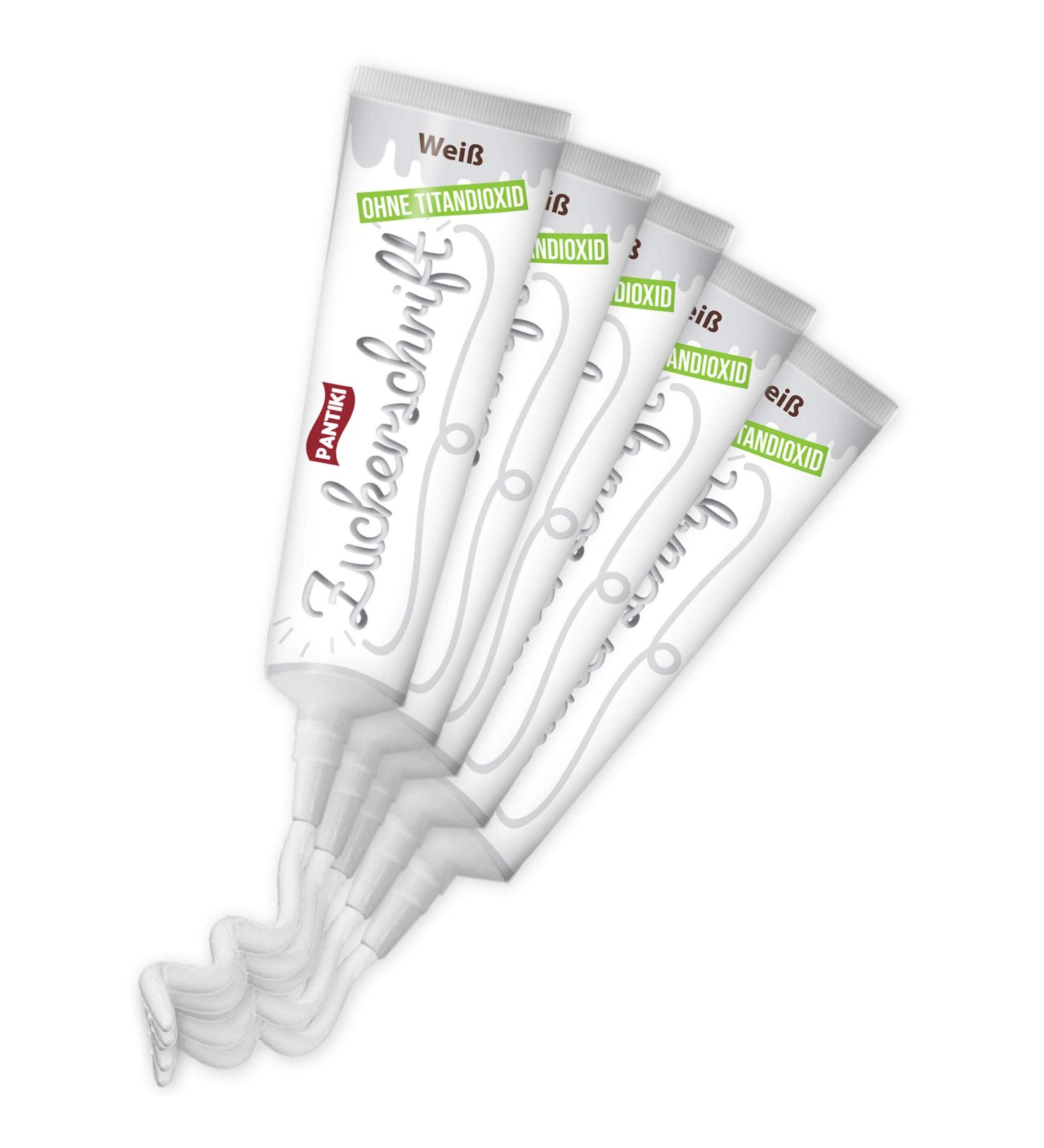 10x Pantiki sugar script Tube 24g - Color: White - Re -lockable |Decorate baked goods simply decorate cakes. Citlim fully effective icing white opaque for cookies & gingerbread 24 g (10 Pack)