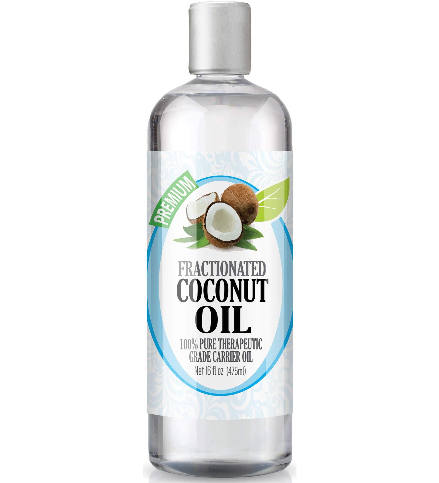 Healing Solutions Fractionated Coconut Oil (16oz Bulk) Carrier for Essential Oils Skin & Hair Coconut 16 Fl Oz (Pack of 1)