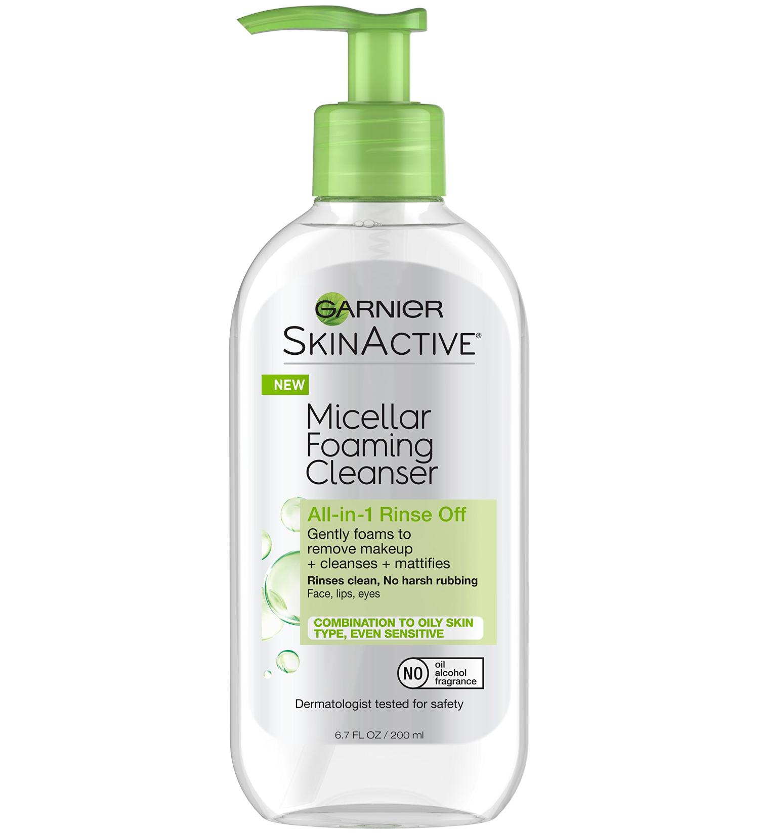 Shop Garnier SkinActive Micellar Foaming Cleanser for Oily Skin | 6.7 fl oz (200 ml) - Buy Online on GoSupps.com