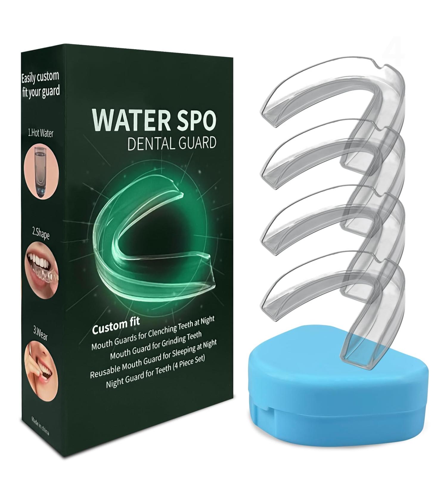 Water SPO Mouthguard for Sleeping - 4 Pcs Night Guards for Teeth Clenching & Protection | Comfortable Mouth Guard for All Ages - Buy Online on GoSupps.com