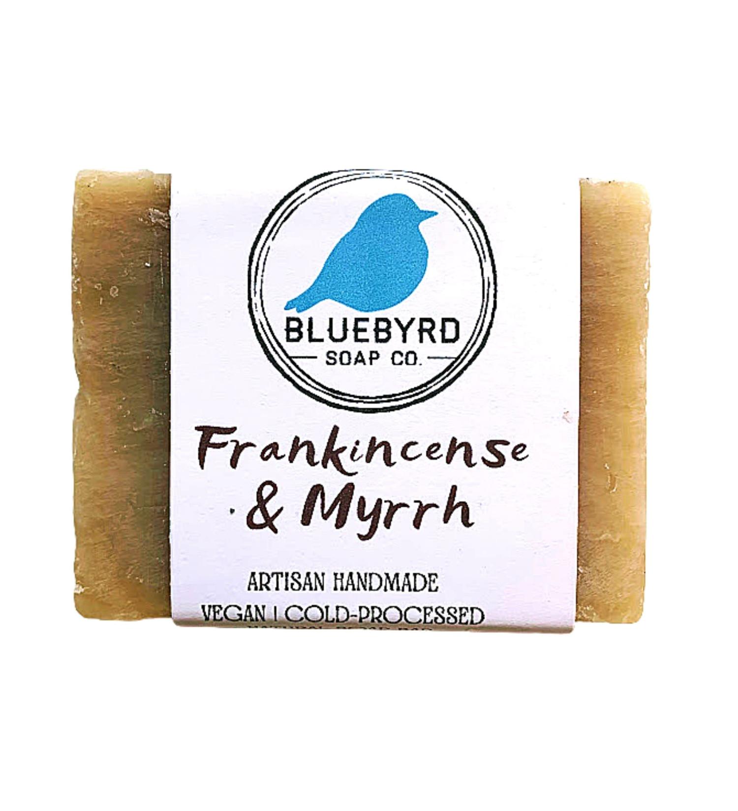 Bluebyrd Soap Co. Frankincense & Myrrh 5oz Bars | 100% Natural Soap with Essential Oils | Vegan Coconut Oil Bars for Body, Face & Bath - Buy Online on GoSupps.com