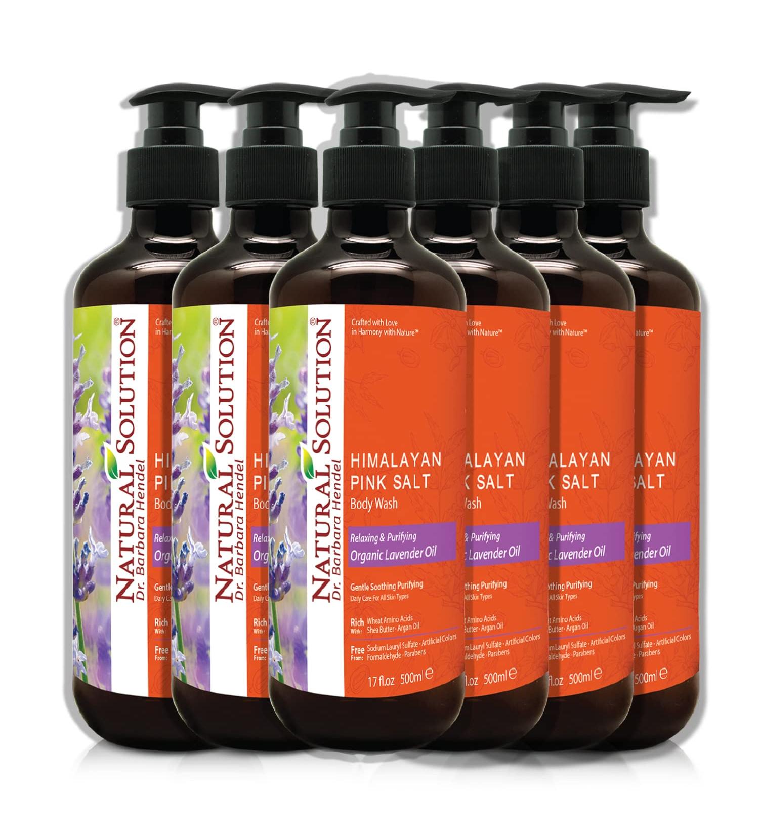Natural Solution Body Wash Made With Himalayan Pink Salt & Organic Lavender Oil Purifying and Transforms The Even Driest Skin in Just One Shower 17 fl oz (6 Count) Lavender 17 Fl Oz (Pack of 6) - Buy Online on GoSupps.com