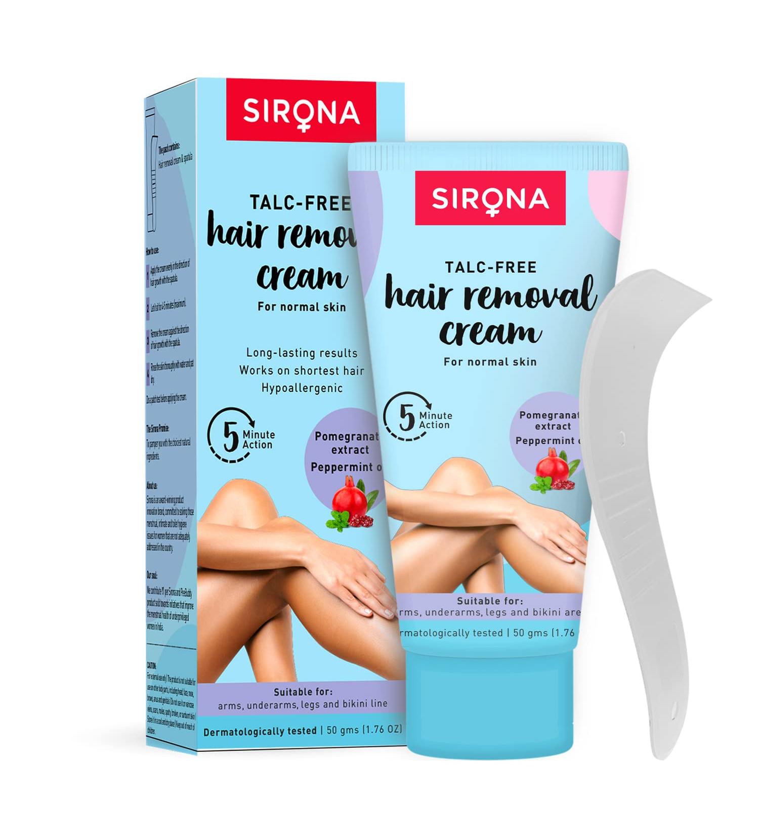 Sirona Hair Removal Cream for Women - 1.69 Fl Oz | No Talc & Harmful Chemicals | Ideal for Bikini, Underarm & Legs | Dermatologically Tested - Buy Online on GoSupps.com