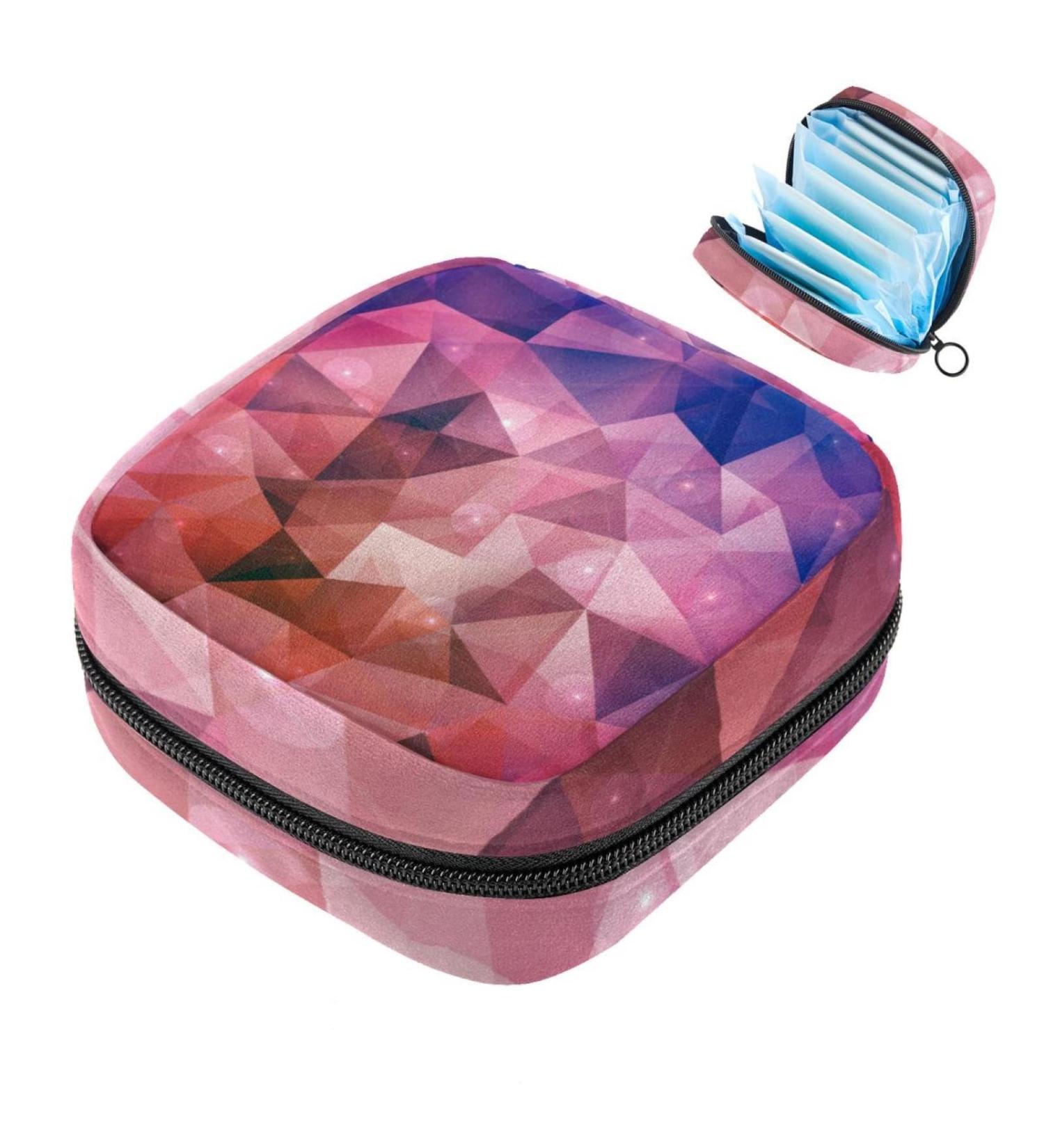 Storage Bags for Women's Bandages - Portable Menstrual Pads Panty Liners & Tampons | Multi-Colored Options in Pink Blue & Purple - Buy Online on GoSupps.com