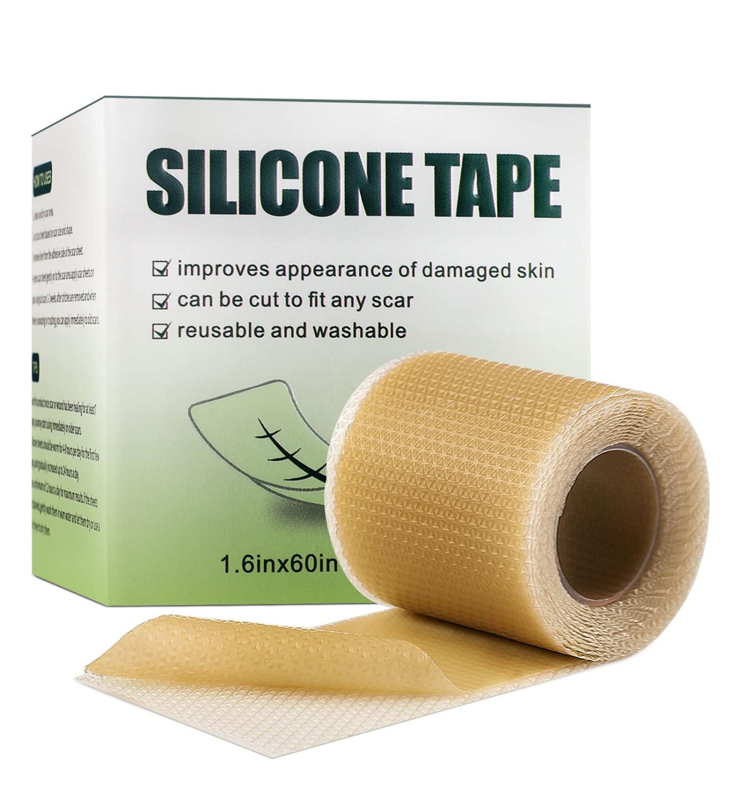 Silicone Scar Sheets 1.6x60 - Reusable Tape Roll for C-Section, Surgery, Keloid & Acne Scars - Buy Online on GoSupps.com