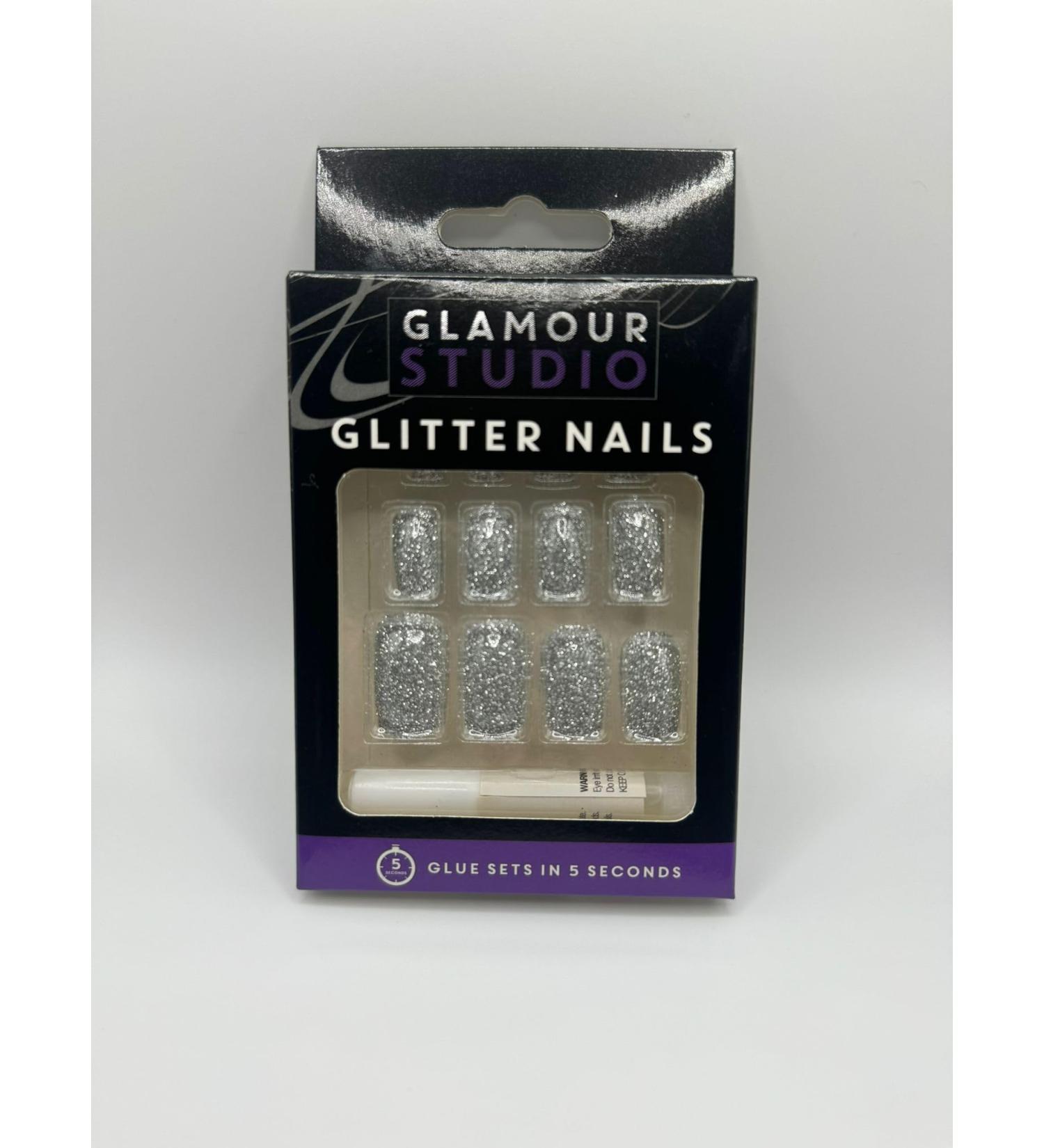 glitter false nails (Sliver)