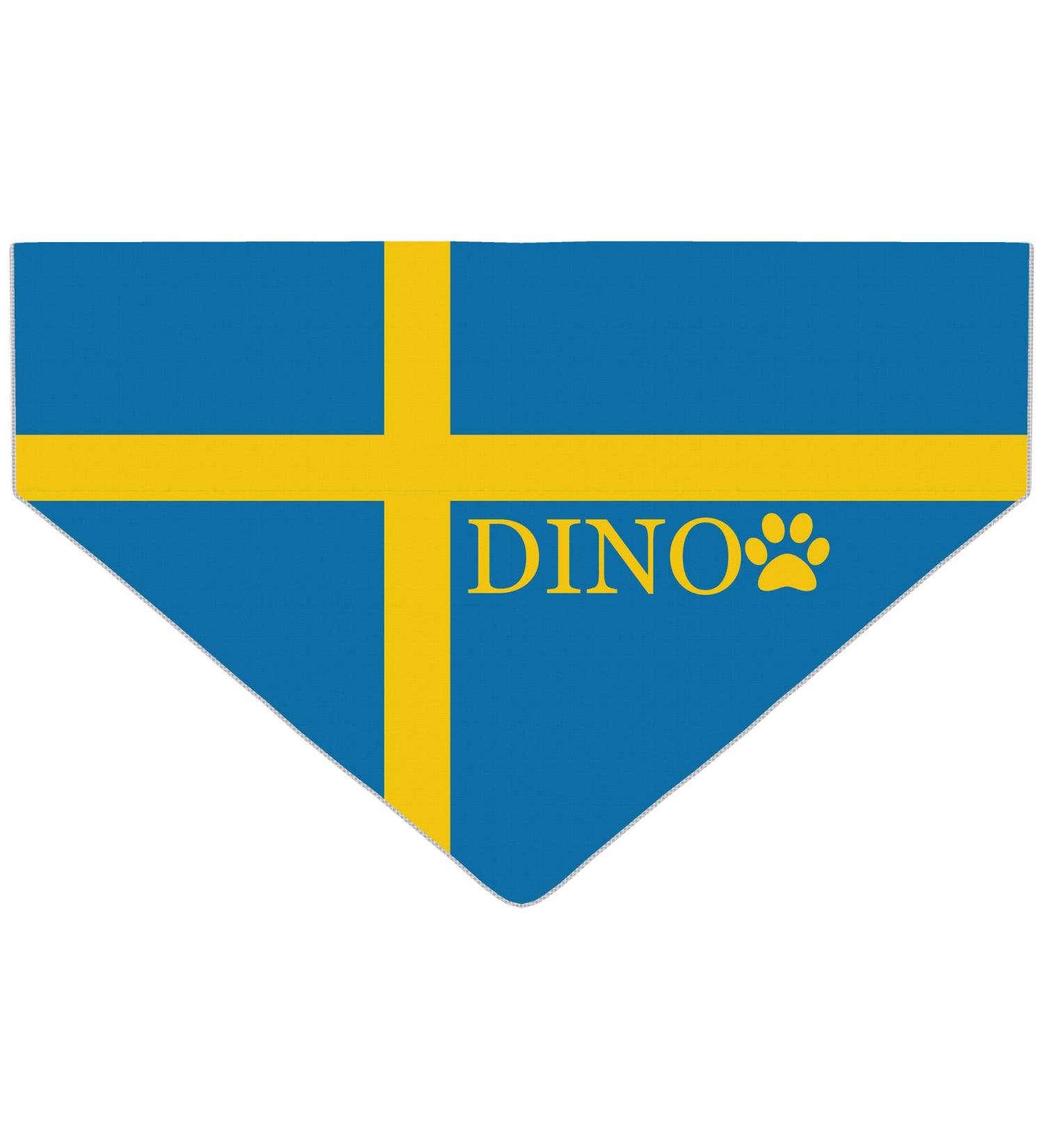 Dog hollow motif: football games sports Olympic games personalized triangular cloth for pets is attached to the collar (flag: Sweden)